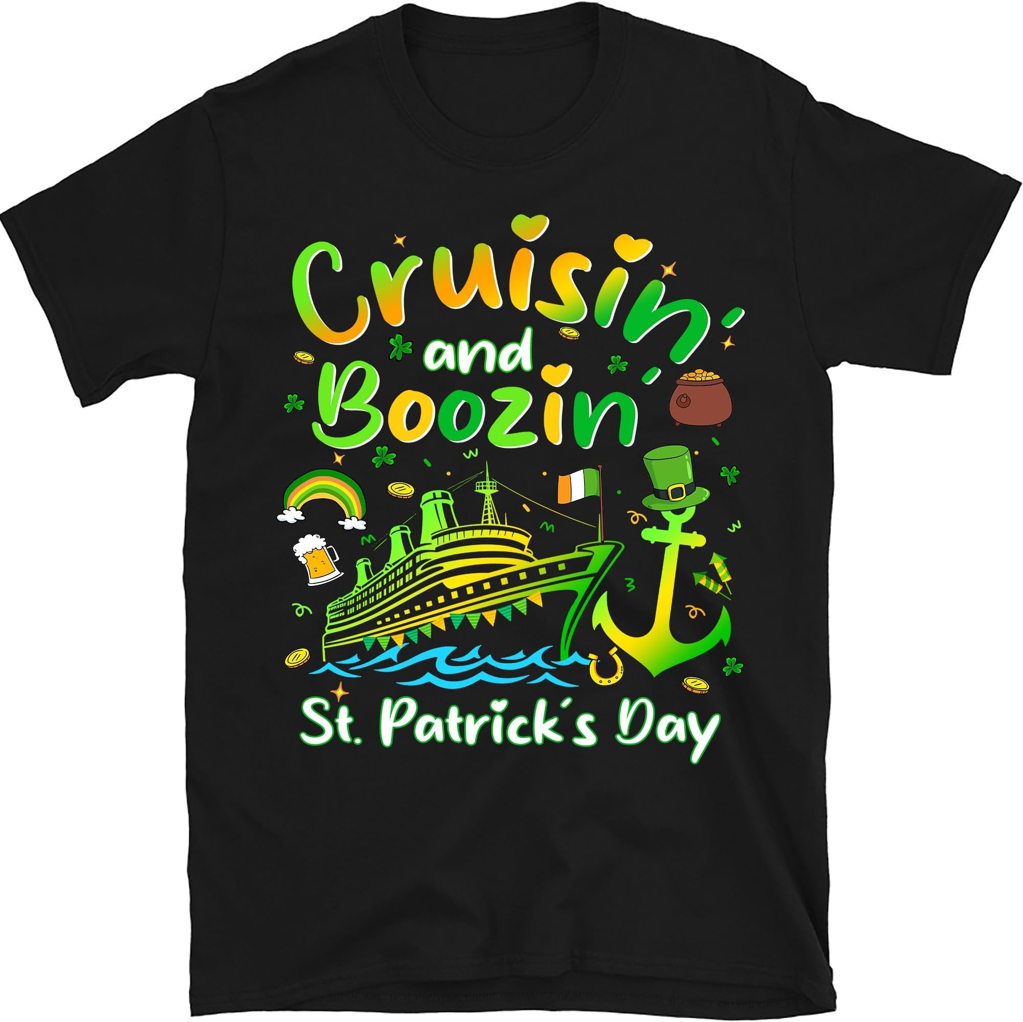 Cruisin' and Boozin' St Patricks Day Shirt, St Patrick Vacation Shirt, Shamrock Cruise Shirt, Cruise Squad 2024 St Patty's Day