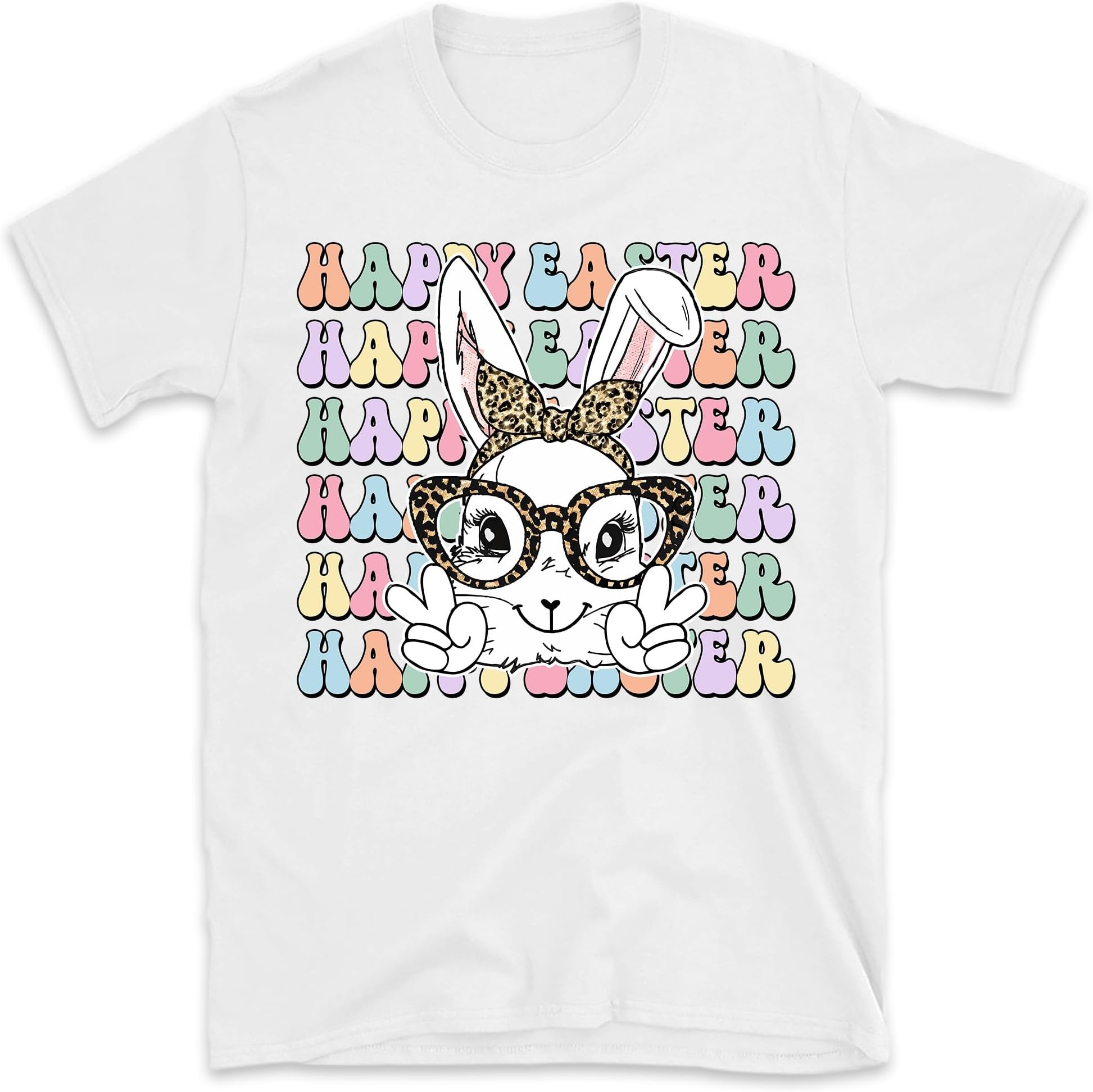 Happy Easter Bunny Leopard Shirt, Vintage Groovy Easter Shirt, Retro Easter Shirt, Bunny Mom Shirt, Groovy Easter Day Gift