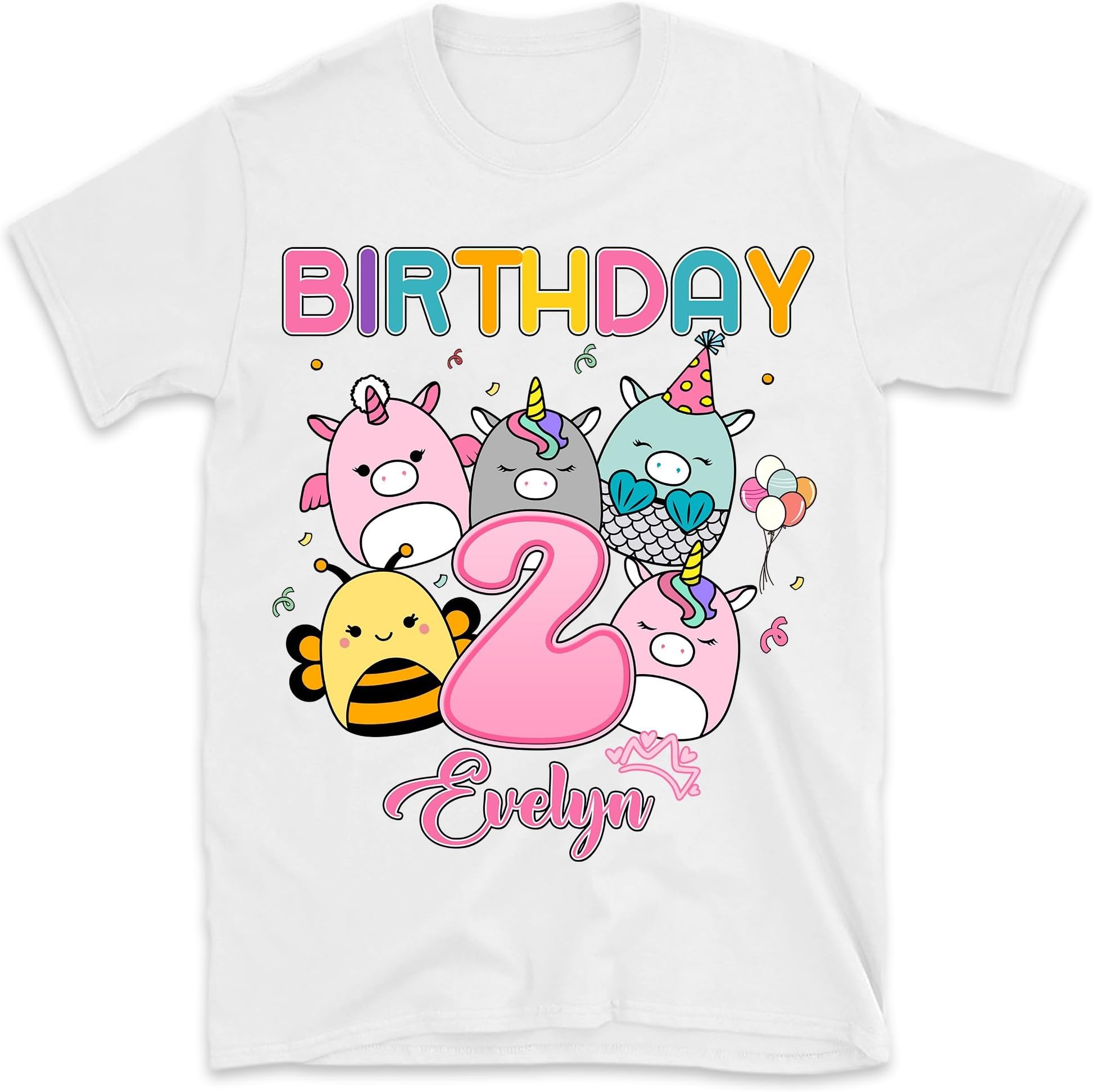 Personalized Family Birthday Matching Shirt, Birthday Girl Shirts, Love Squish Birthday, Youth Birthday Girl Shirt, Birthday, Small