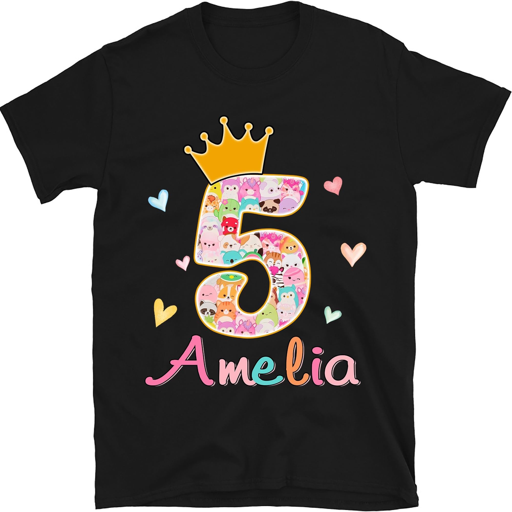 Personalized Birthday Shirt, Squish Birthday with Name & Age Shirts, Kids Birthday Shirts, Lovers, Cute Animal Lover