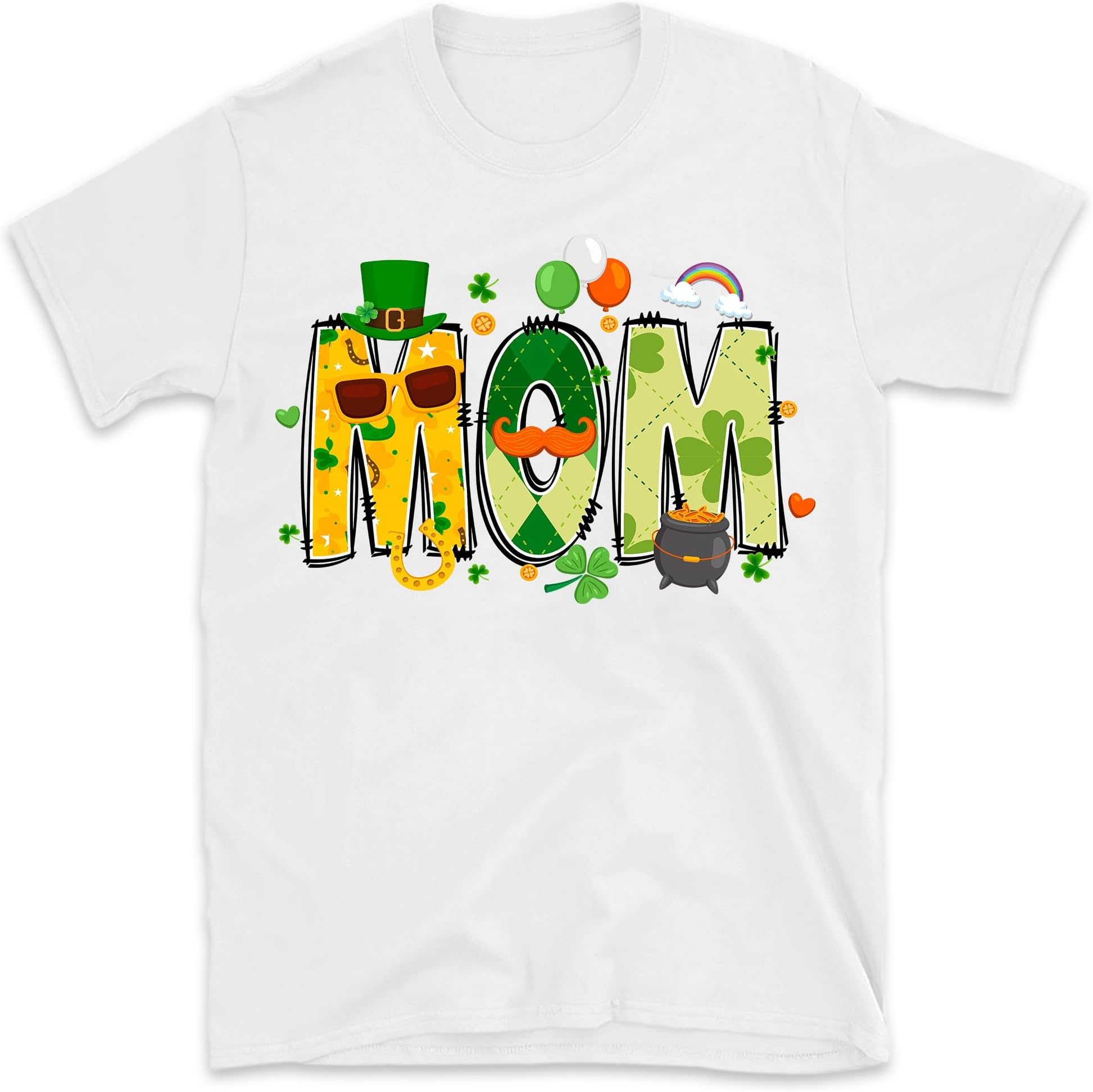 Personalized St Patrick's Doodle Letter Name Shirt, St. Patrick's Day Family T-Shirt, St Patrick Party Shirt, St Patty's Day Shirt, St Paddy's Letters, Shamrock Alphabet