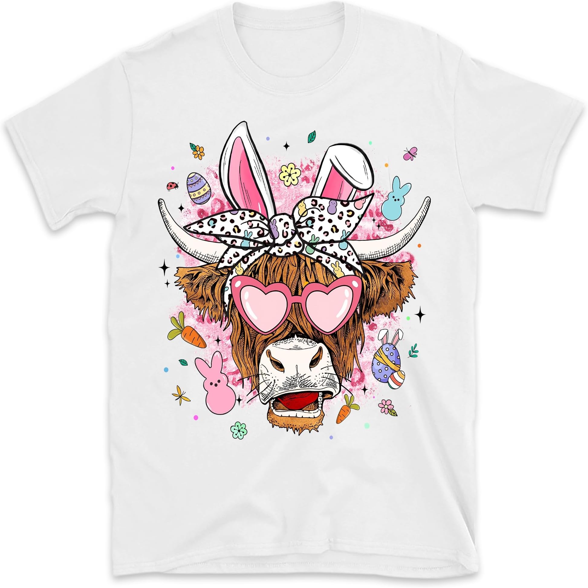 Happy Easter Highland Cow Shirt, Bunny Highland Cow Shirt, Retro Easter Shirt, Western Easter Shirt, Highland Cow Easter Shirt