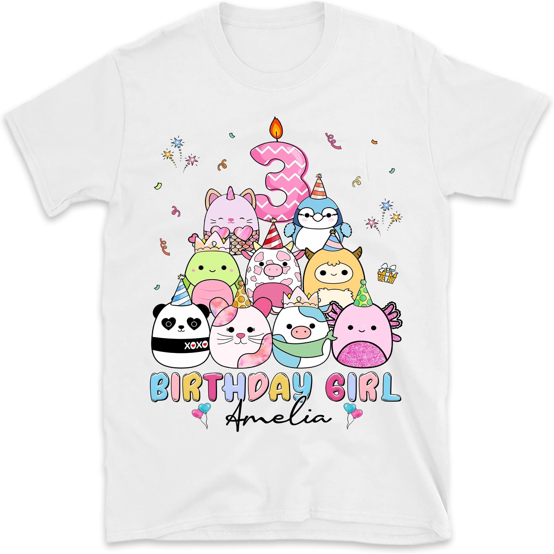 Personalized Birthday Girl Shirt, Custom Squish Birthday Shirt, Birthday Squish Party Shirt, Kids Shirt