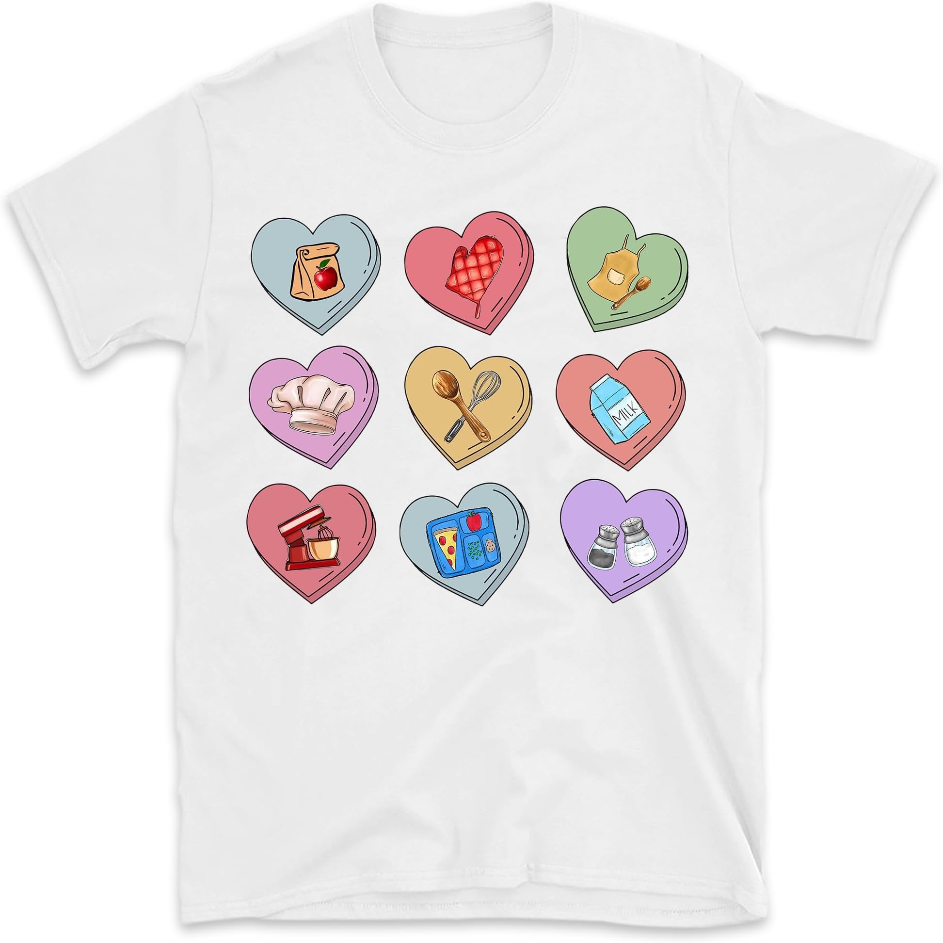 Valentines Lunch Lady Hearts Shirt, One Loved Lunch Lady Shirt, Cafeteria Worker Shirt, School Lunch Lady Valentines Day Gift4