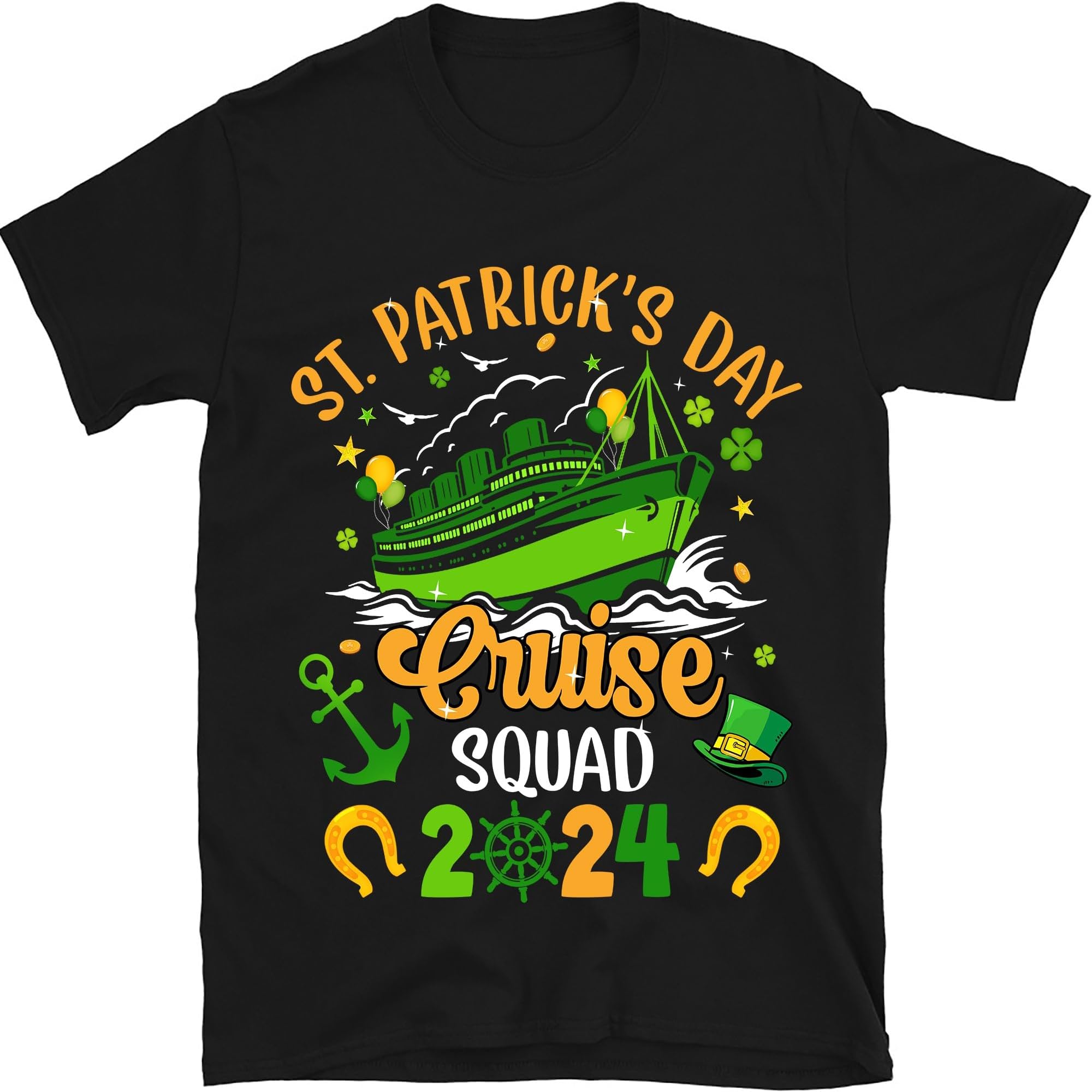 St Patrick's Day Cruise Squad 2024 Shirt, Funny Family Matching One Lucky Family, Family Cruise Crew, Cruise Squad Shirts, Small