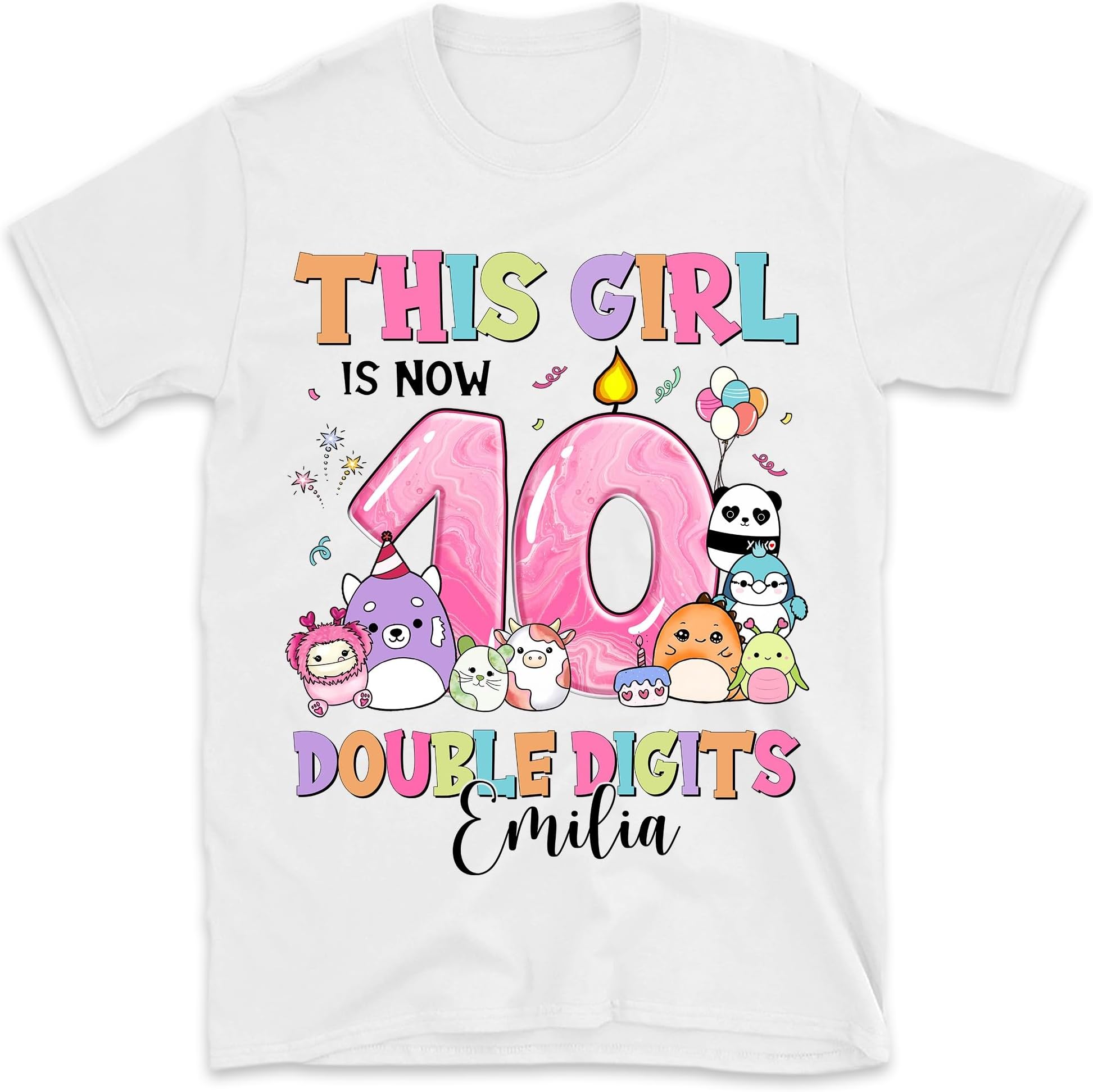 Personalized This Girl is Now Double Digits Shirt, 10th Birthday Shirt, Birthday Girl Shirt1, Small