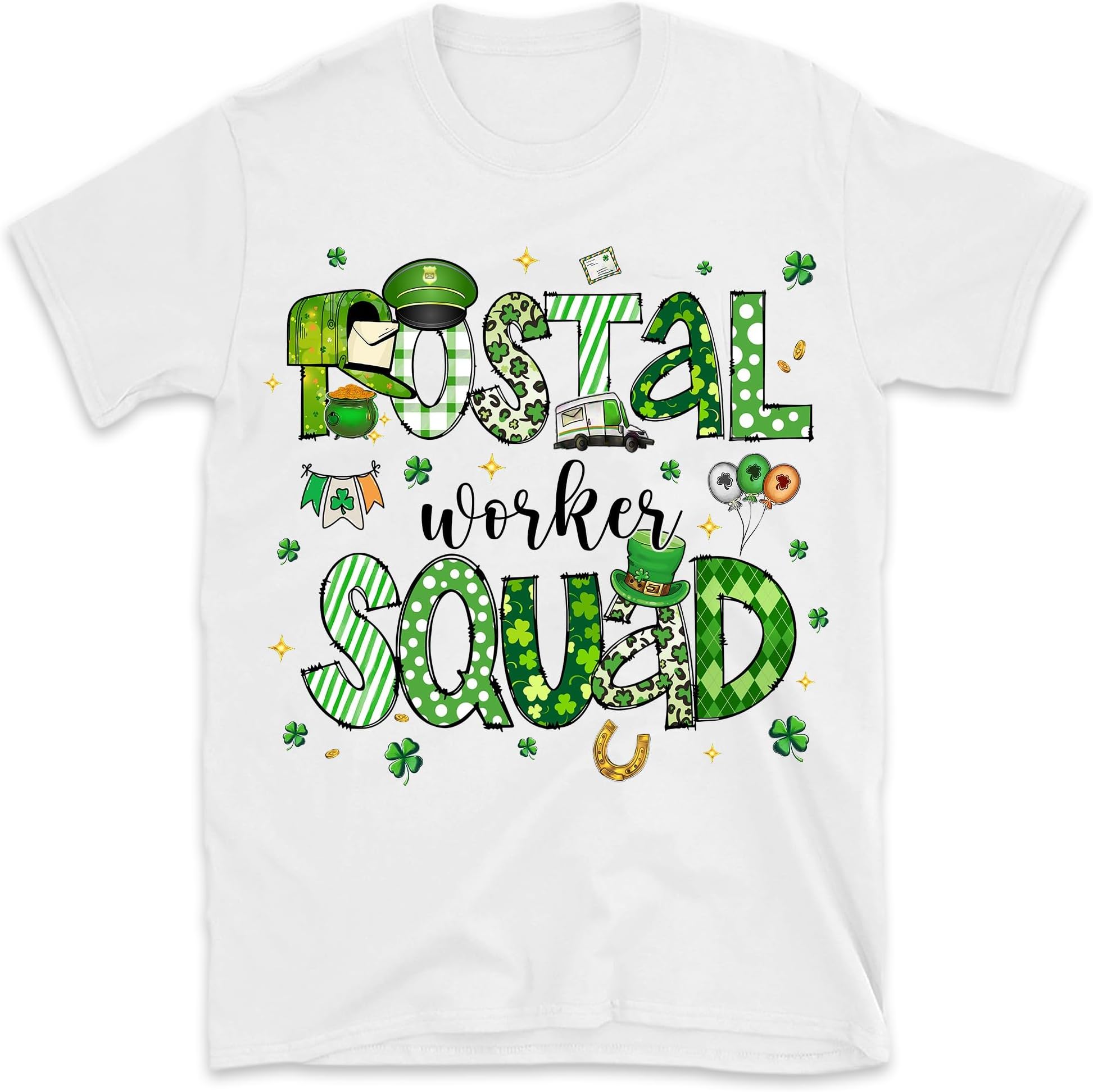 Happy St Patrick Postal Worker Squad Shirt, One Lucky Postal Worker Shirt, Mail Carrier Shirt, Postman Mail Lady Shirt, Post Office Shirt