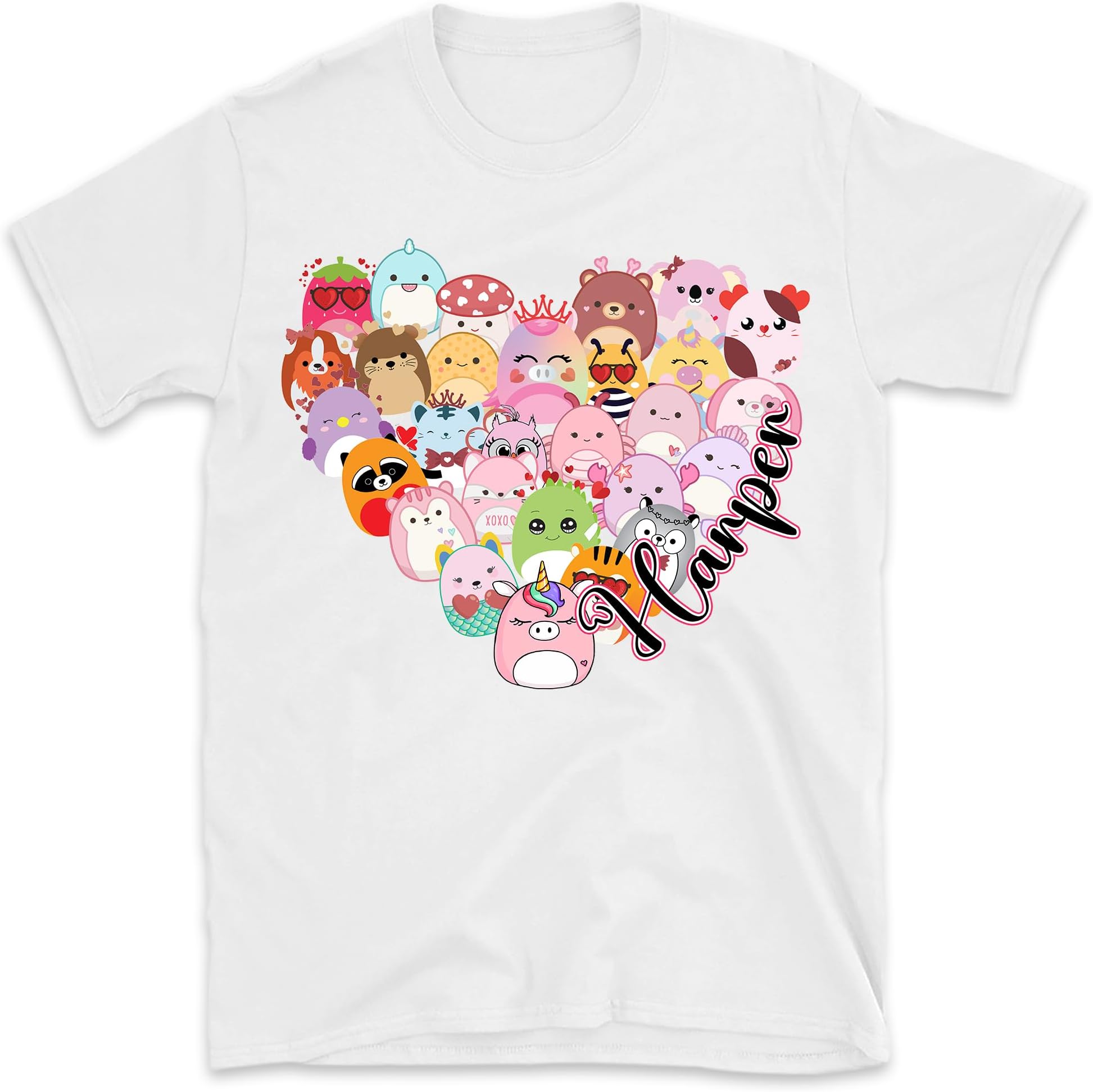 Personalized Heart, with Custom Name Shirt, Squish Squad Sweatshirt, Cute Sweatshirt, Animal Lover Sweatshirt