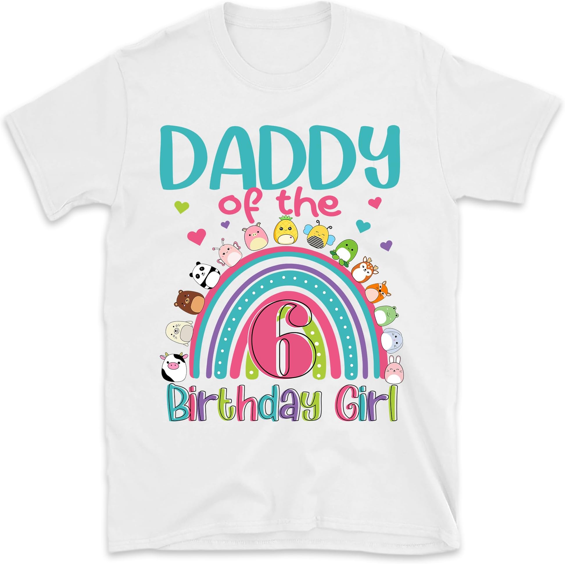 Rainbow Family T-Shirts, Custom Birthday Girl Shirt, Rainbow Birthday Girl Shirt, Squish Squad Shirt,Friends Shirt