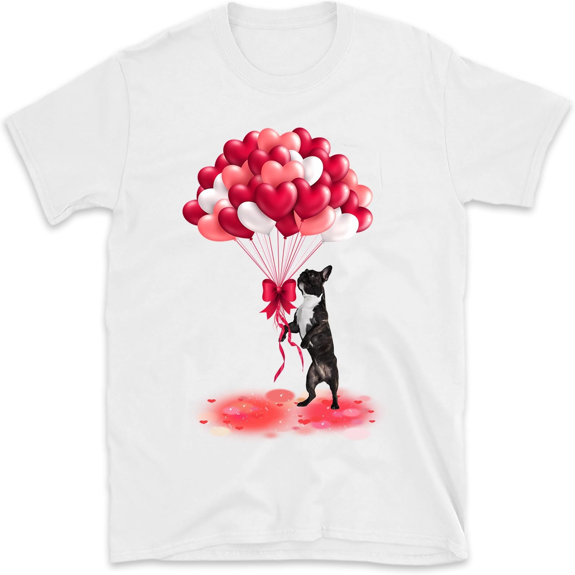 French Bulldog Valentines Day Shirt, French Bulldog with Heart Balloons Valentine Sweatshirt, Frenchie Mom, French Bulldog Lover Gift