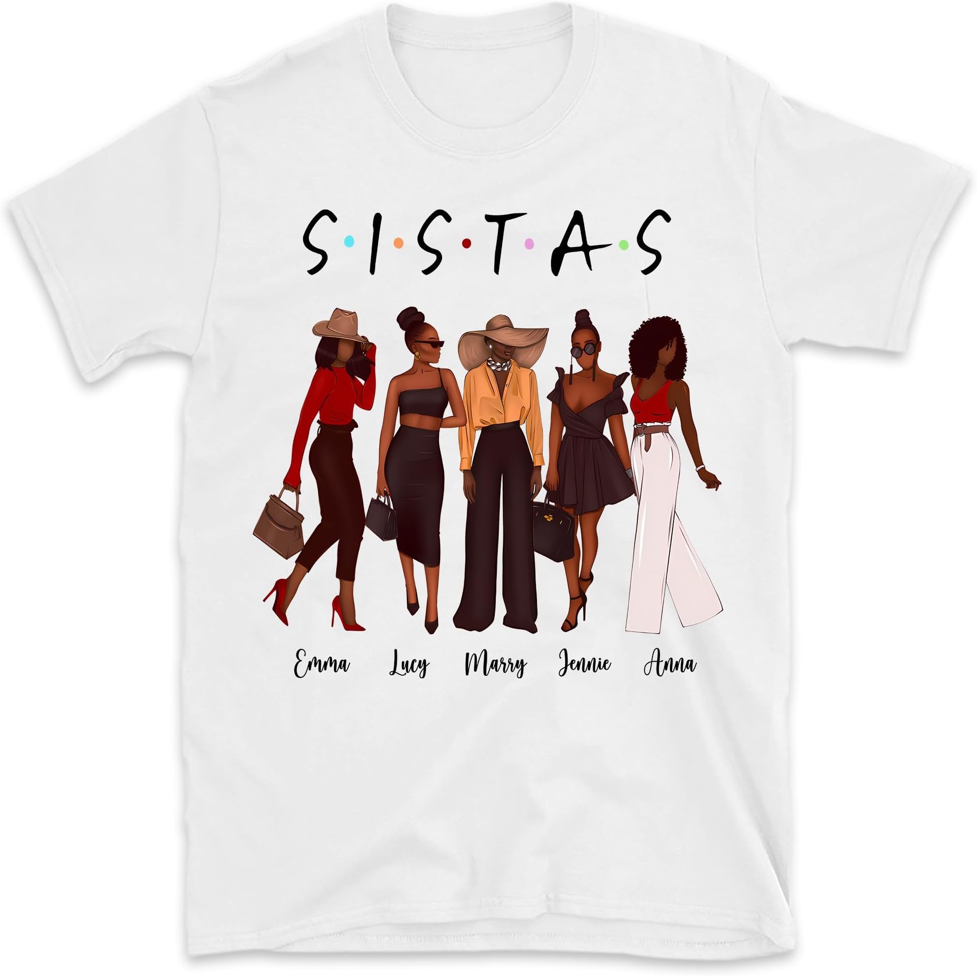 Personalized Sista Black Girls Shirt, Afro Queen Melanin Shirt, African American Women Shirt, Matching Bestie Shirt, Girl Trip Shirt, Small