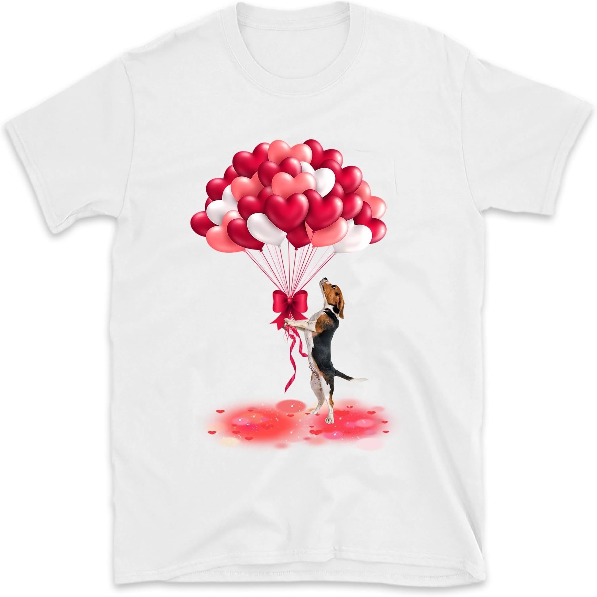 Beagle Valentine Shirt, Beagle with Heart Balloons Valentine, Beagle Valentine Sweatshirt, Valentines Day Gift