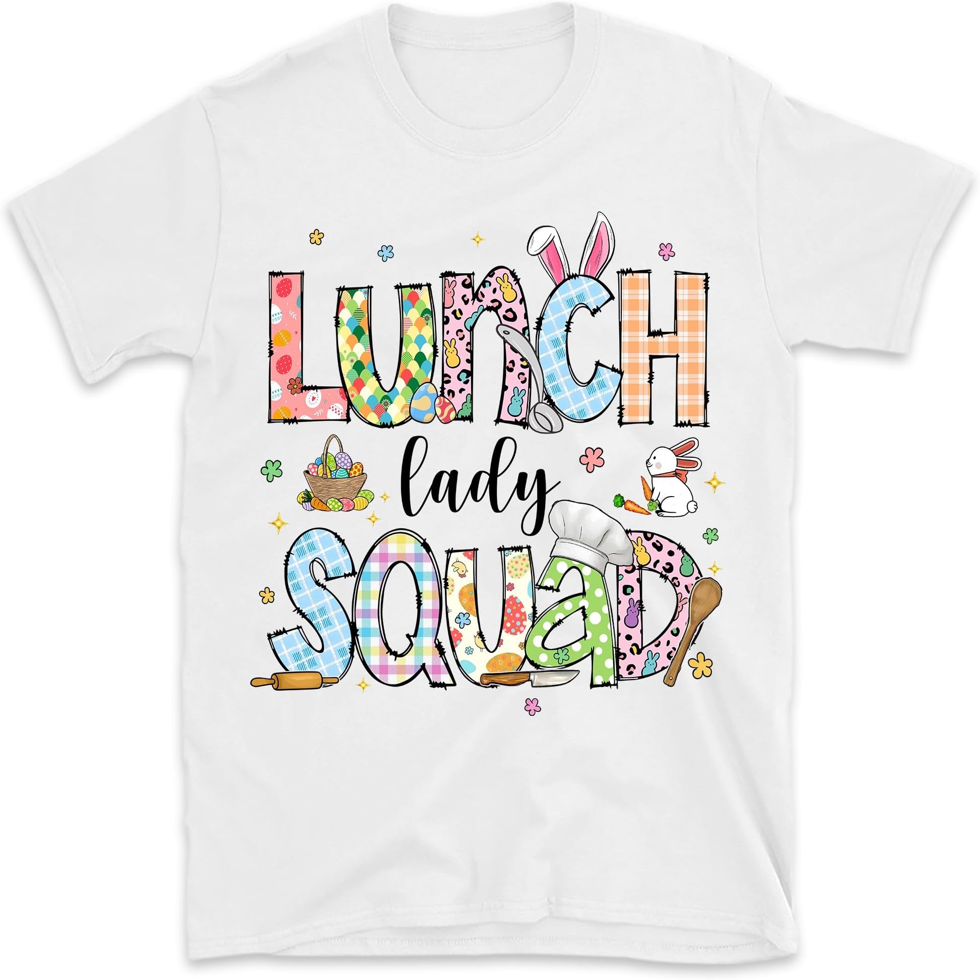 Happy Easter Lunch Lady Squad Shirt, One Hoppy Lunch Lady Shirt, Cafeteria Crew Shirt, School Lunch Lady Easter Day Gift