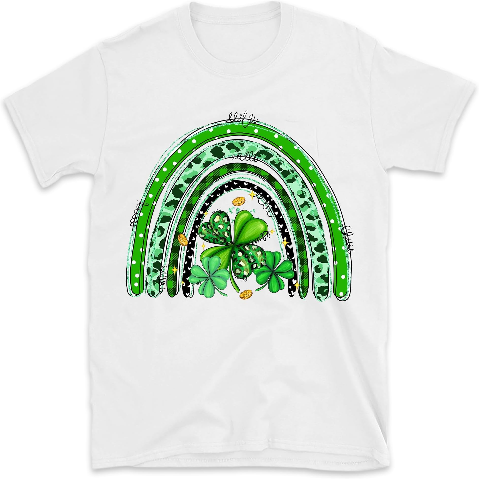 Shamrock Leopard Rainbow St Patrick's Day T-Shirt, St Patricks Day Shirt Gift for St Patricks