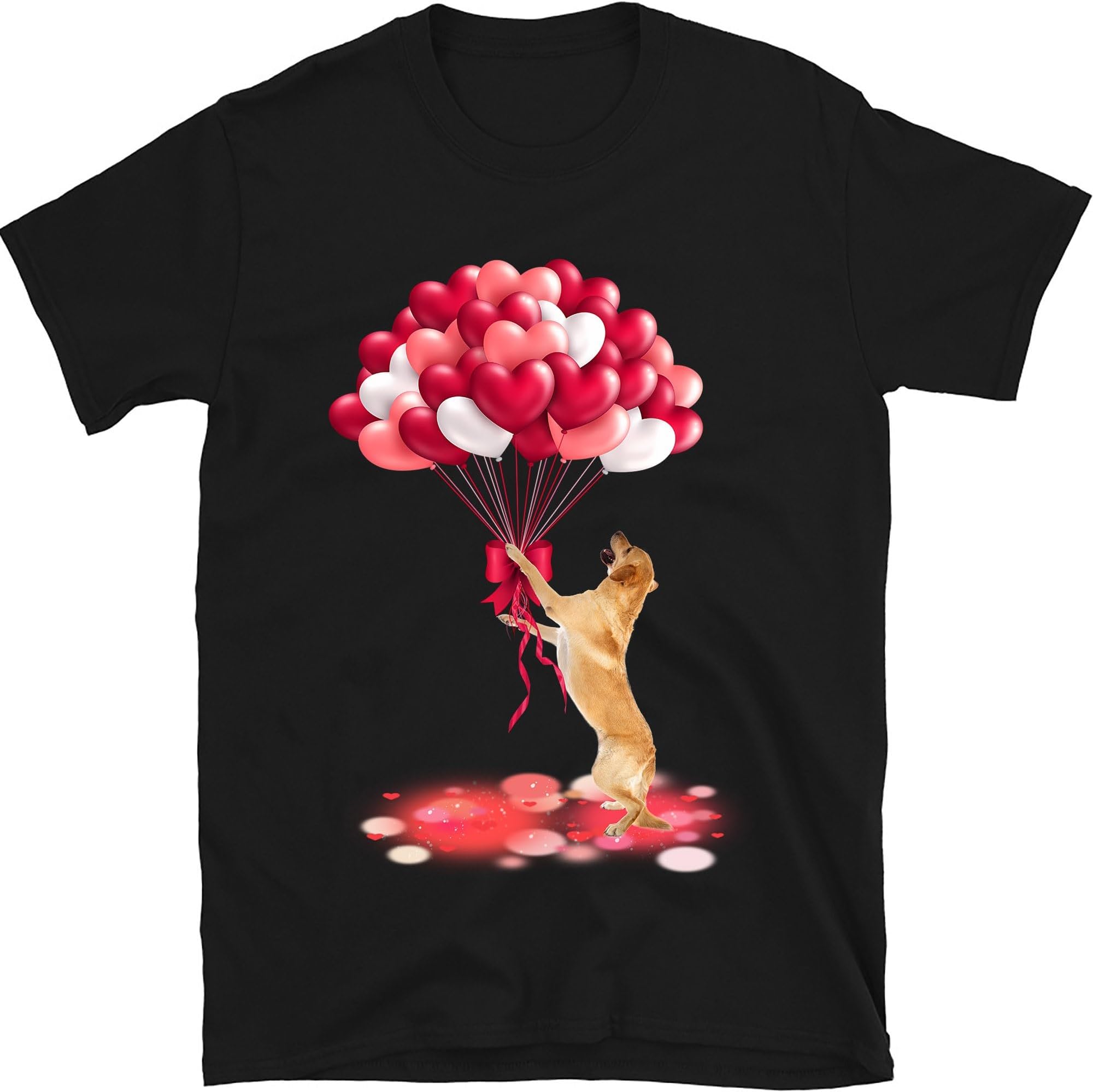 Labrador Retriever Valentine Shirt, Labrador Retriever with Heart Balloons Valentine Shirt, Labrador Retriever Gift, Labrador Valentine Gift