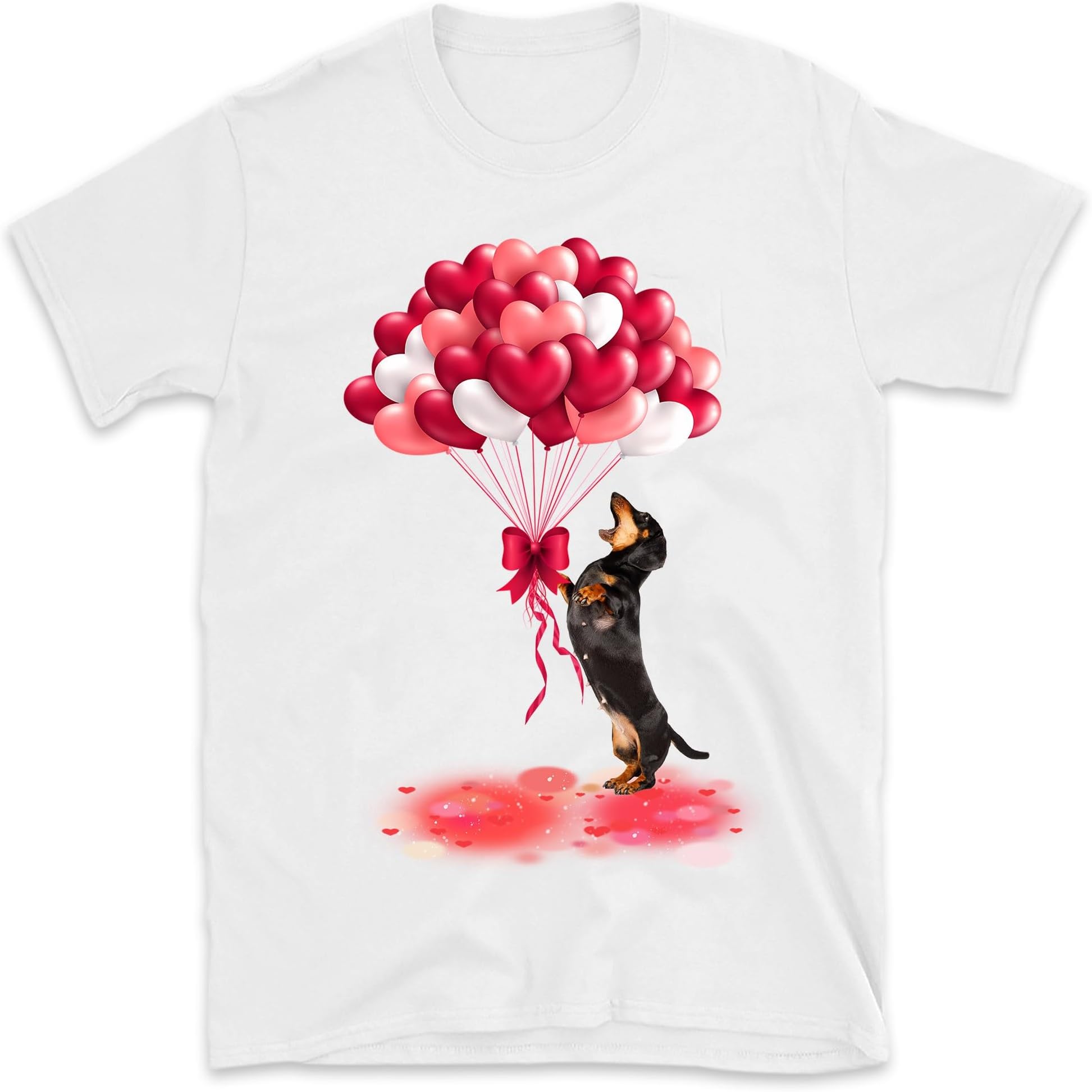 Dachshund Valentine Shirt, Dachshund with Heart Balloons Valentine, Dachshund Lover Shirt, Valentine Gift for Dachshund