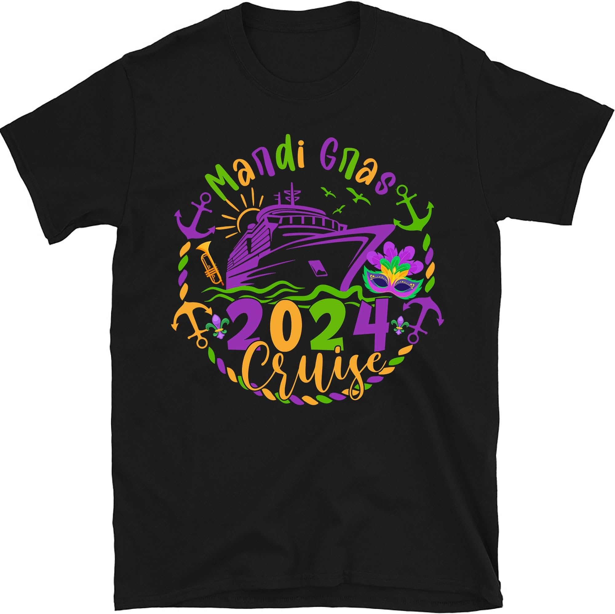 Mardi Gras Cruise 2024 Shirt, Mardi Gras Cruise Squad, Matching Group Family Vacation T-Shirt, Mardi Gras Carnival Shirts, Small