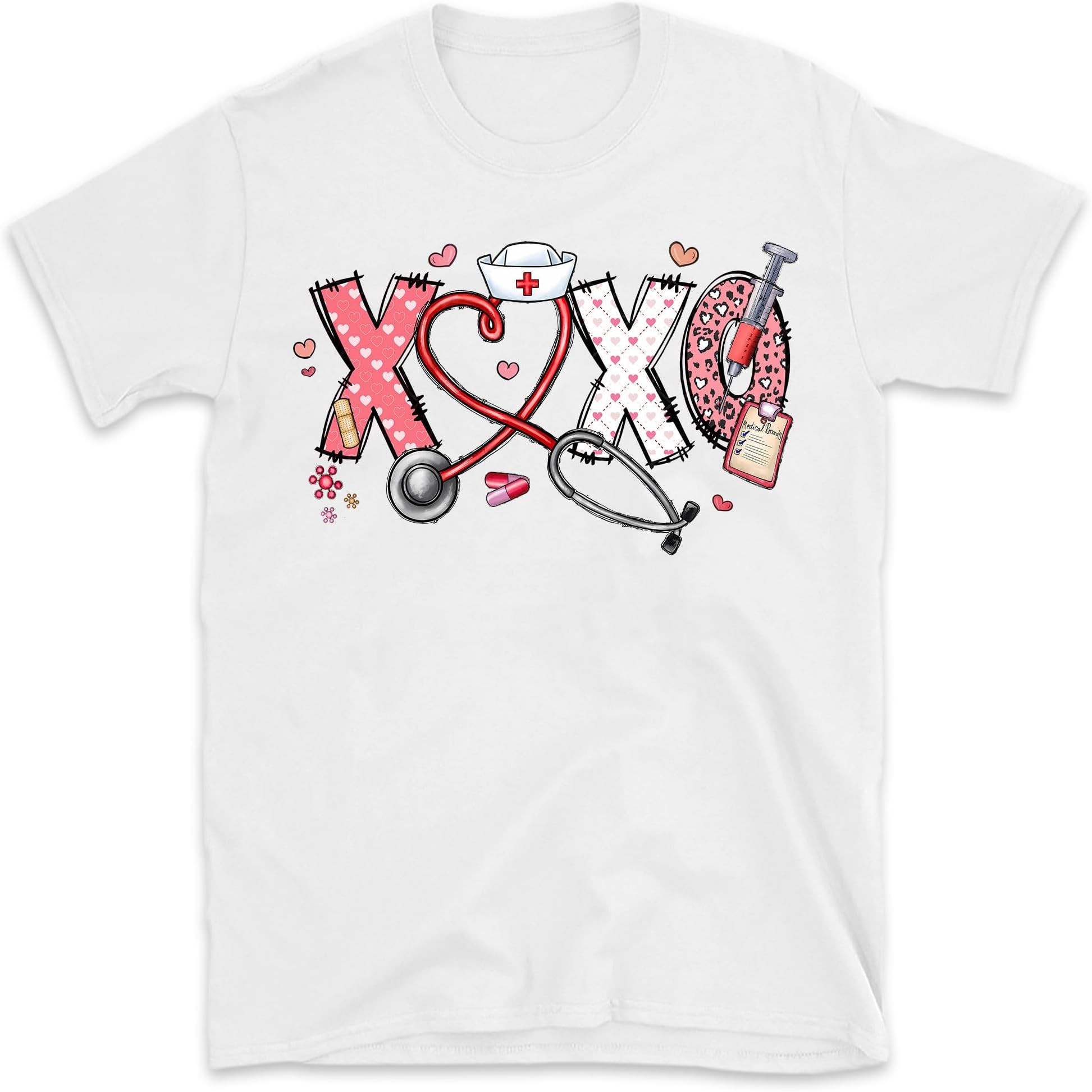 Cute Nurse Valentines Shirt, Valentine Hearts Nurse Emergency RN ICU RN Shirt, Women Valentine Shirt, Nursing Valentines Day Gift