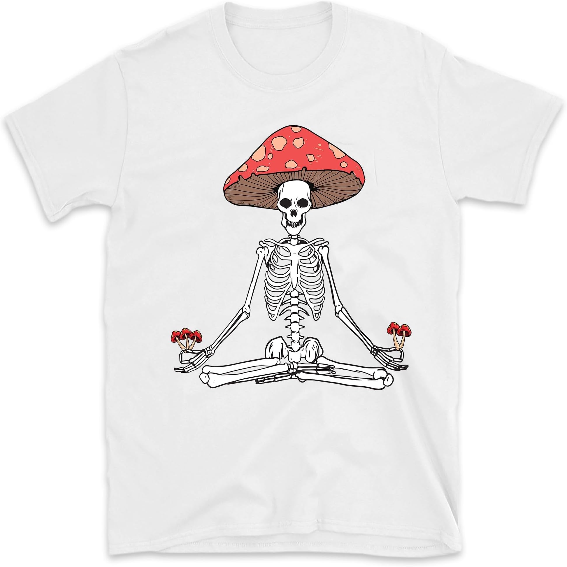 Meditation Mushroom Skeleton Yoga Shirt, Yoga Namaste Shirt, Yoga Skeleton Shirt, Meditate Meditating Om Chakra Shirt