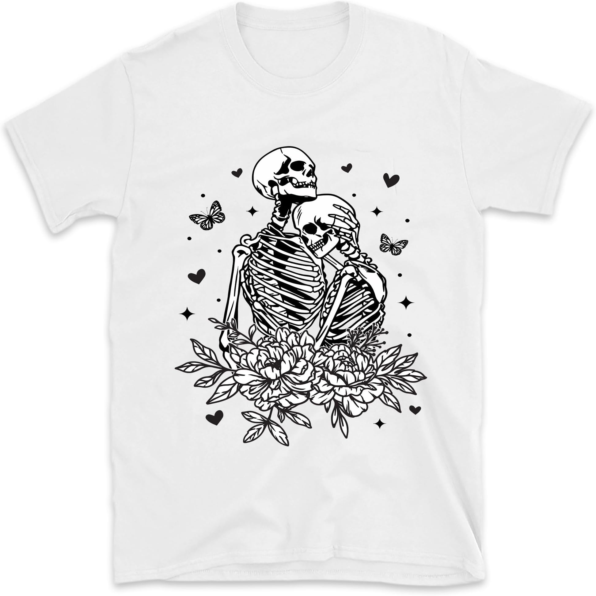 Valentines Skeleton Couple Love Shirt, Matching Couple Valentines Shirt, Gift for Her Gift for Him, Valentines Gift for Couple