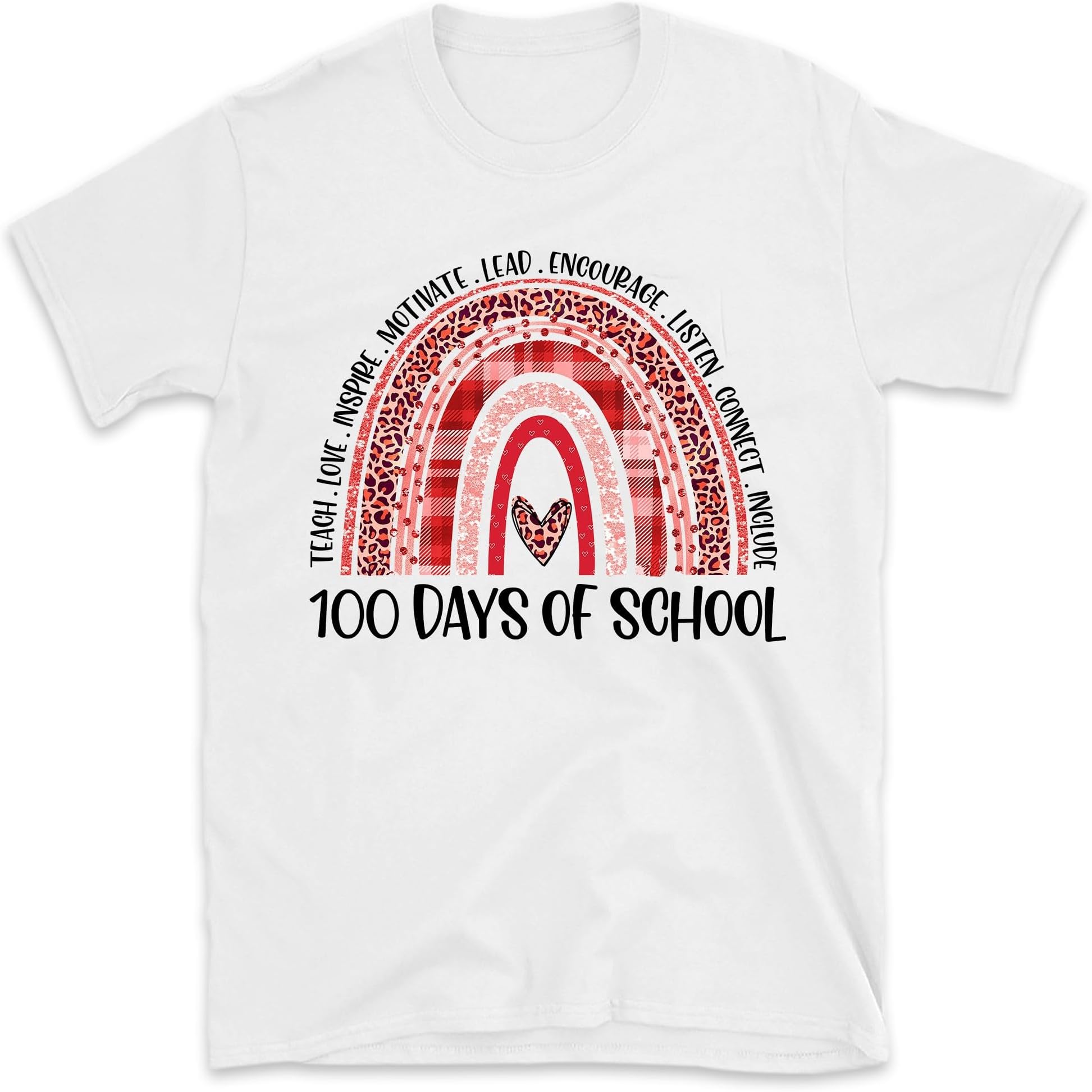 100th Day of School Teacher, 100 Days Smarter Rainbow T-Shirt, Small