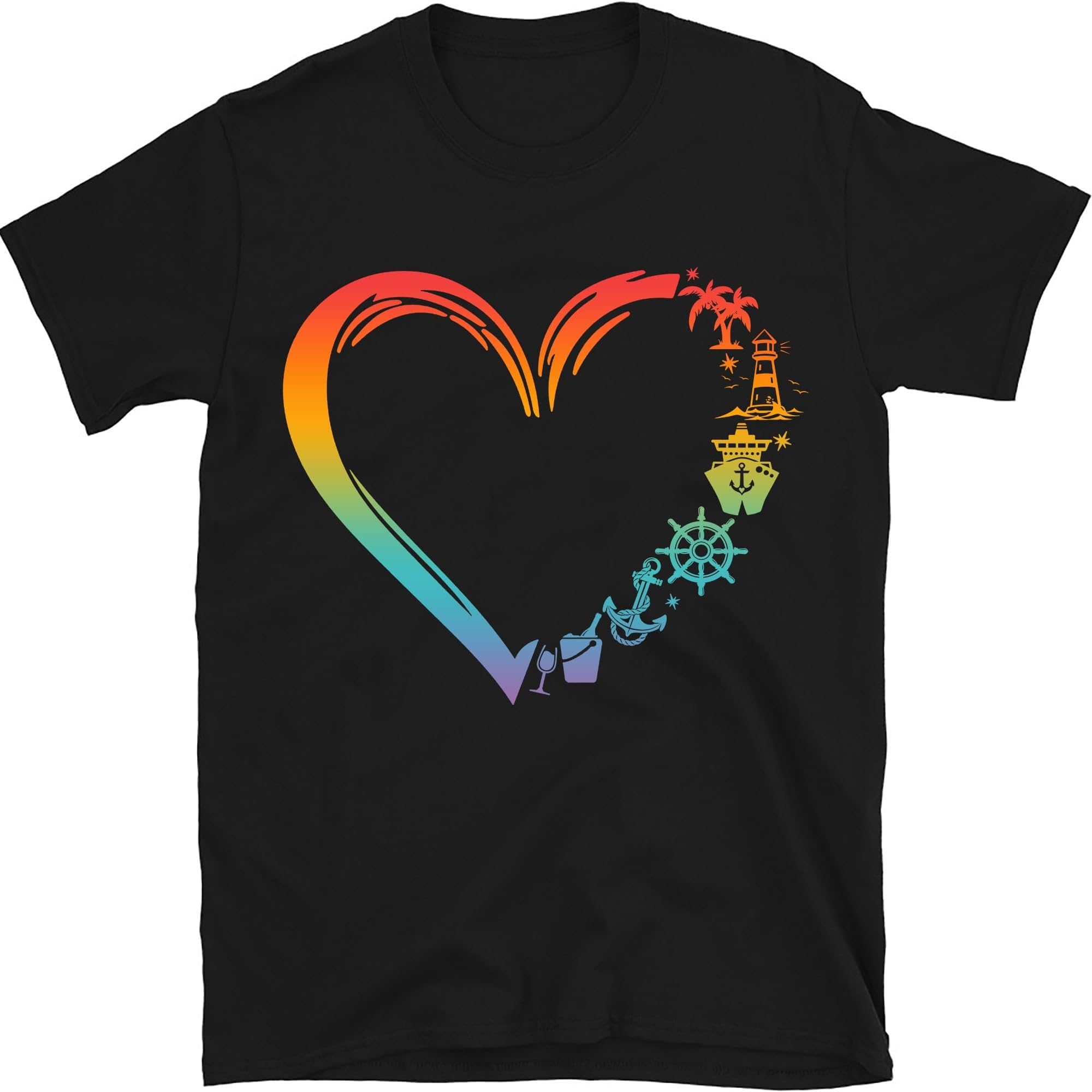 Cruise Heart Shirt, Colorful Cruise Squad Shirt, Family Cruise Matching Shirt, Summer Friend Group Shirts, Small