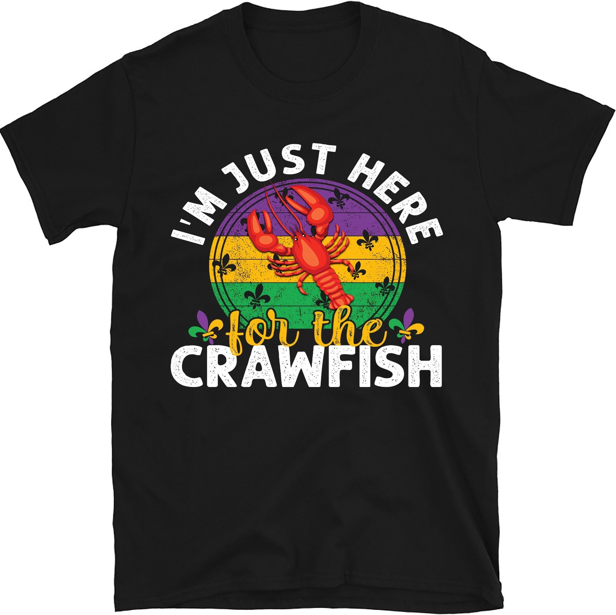 Purple Gold Green Crawfish Shirt, Mardi Gras Crawfish & Fleur de Lis Sweatshirt, Happy Mardi Gras Tshirt, Mardi Gras Crawfish Shirt, Small