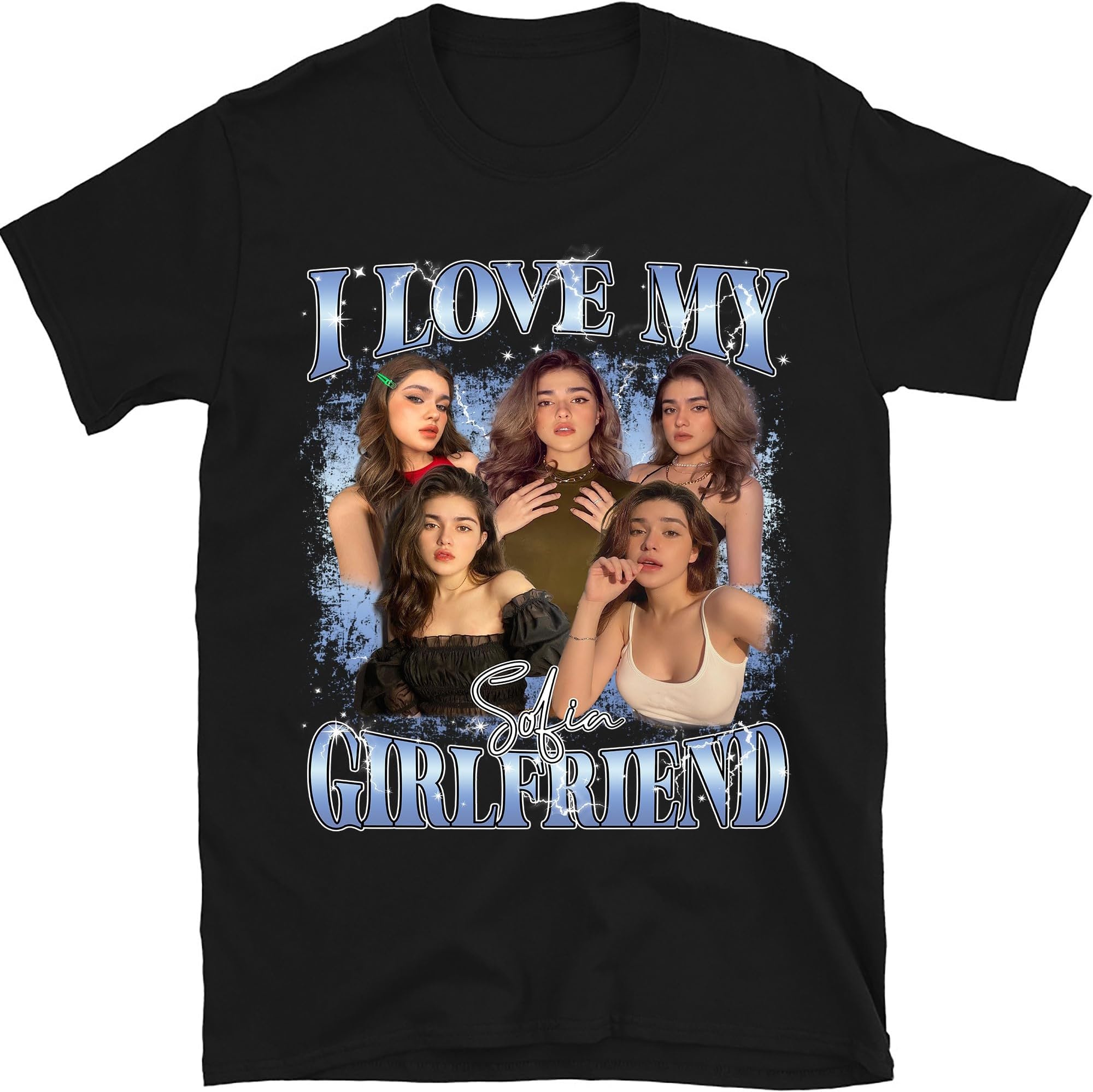 Custom I Love My Girlfriend Shirt, Customize Photo Bootleg Idea Tee, Girlfriend Photo Shirt, Valentine Matching Couple Shirt, Small