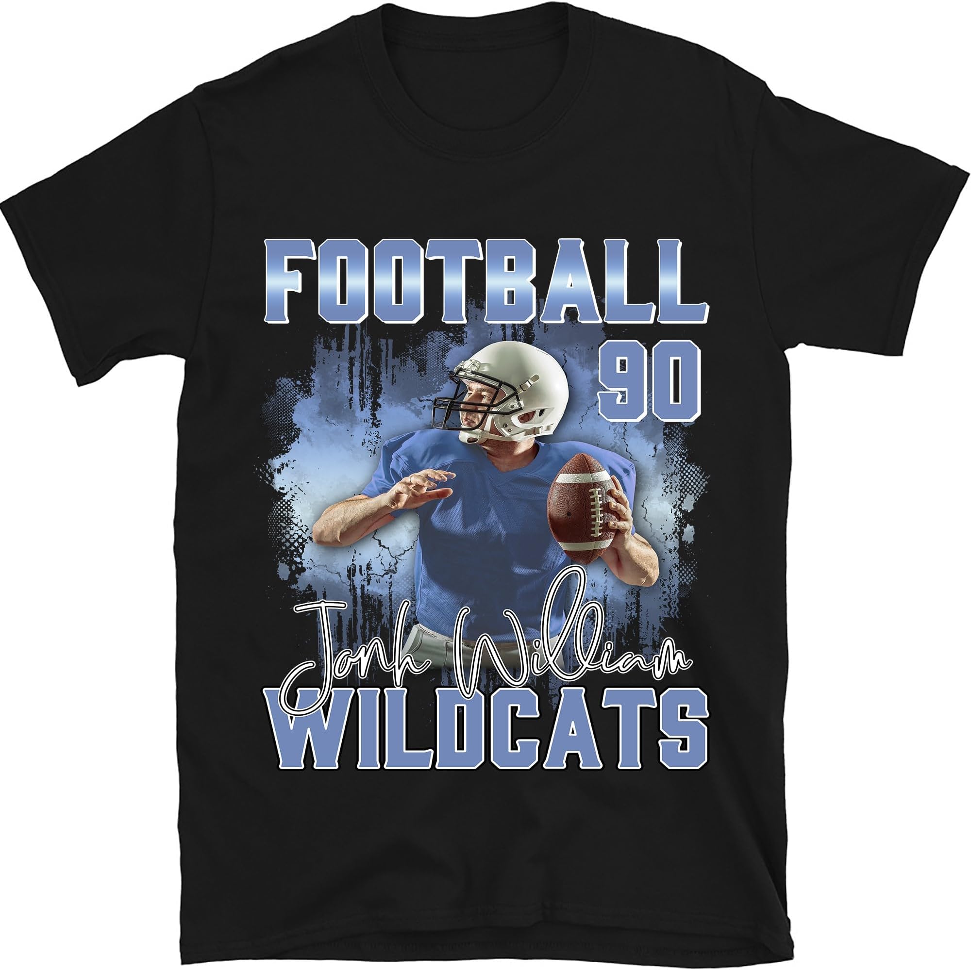 Game Day Football Personalized Shirt, Custom Photo Football Shirt, Vintage Football Shirt, Custom Your Photo Gift for Football Player, Small