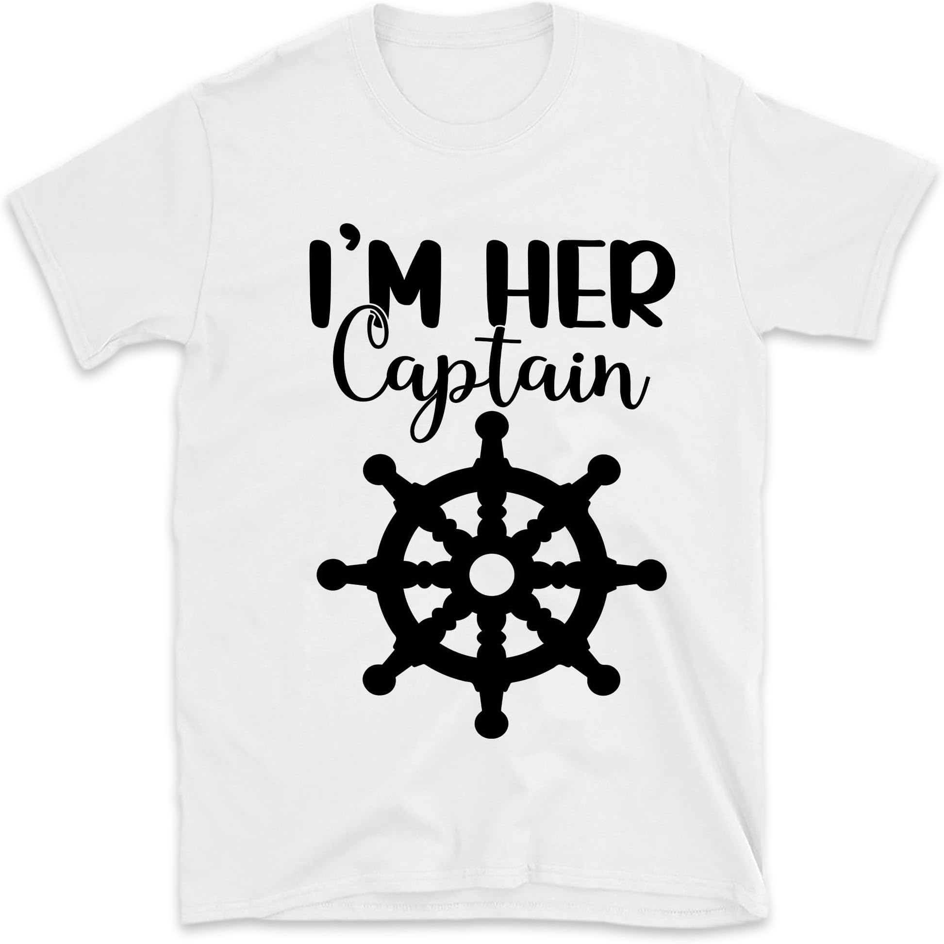 Im Her Captain His Anchor Shirt, Husband and Wife Couple Matching Valentine T-Shirt, Couples Valentines Day Matching Sailing Shirts, Funny Couples Cruise Shirt