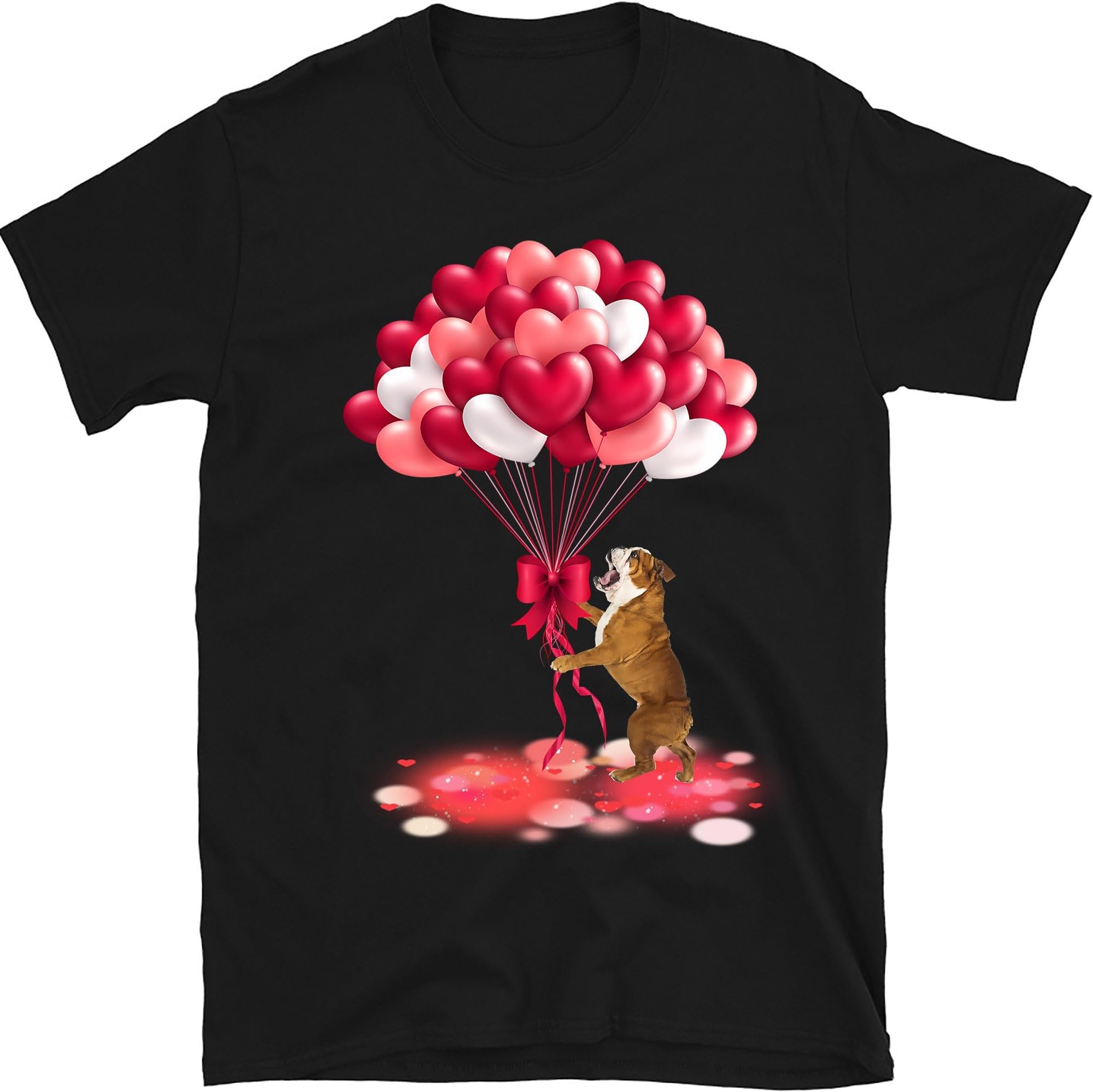 English Bulldog Valentines Day Shirt, Rottweiler with Heart Balloons, Funny English Bulldog Valentine Sweatshirt, Bulldog Mom Gift