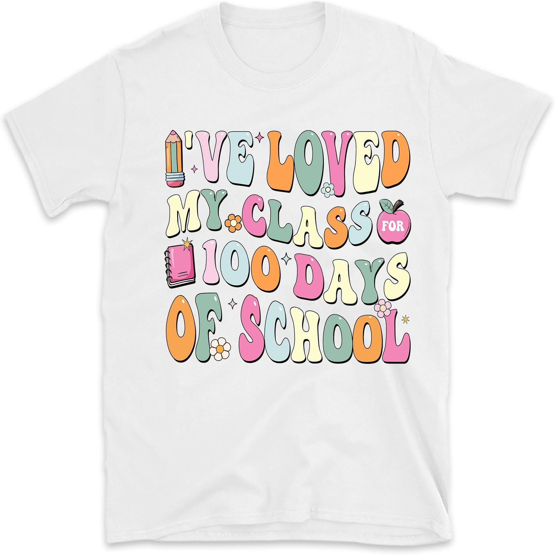 I've Loved My Class for 100 Days of School Shirt, Retro Groovy 100th Day of School Shirt, Vintage Teaching Gift, Gift for Teachers, Small