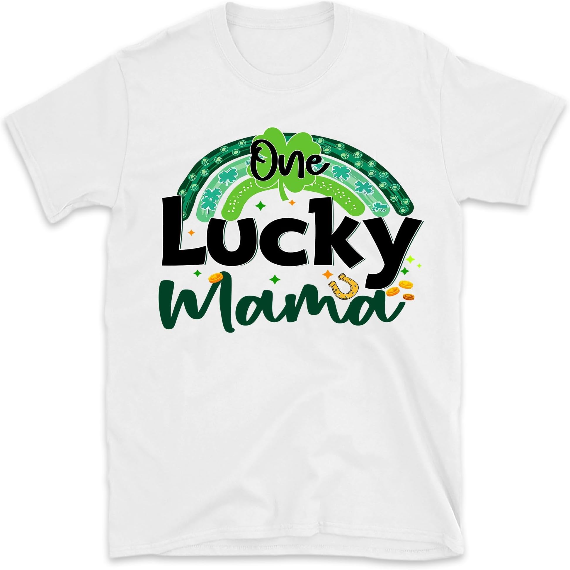 Personalized Lucky Family St Patrick's Day Shirt, Shamrock Rainbow St Patrick's Day T-Shirt, Matching Family St Patrick's Day Shirt, Lucky Mommy Daddy