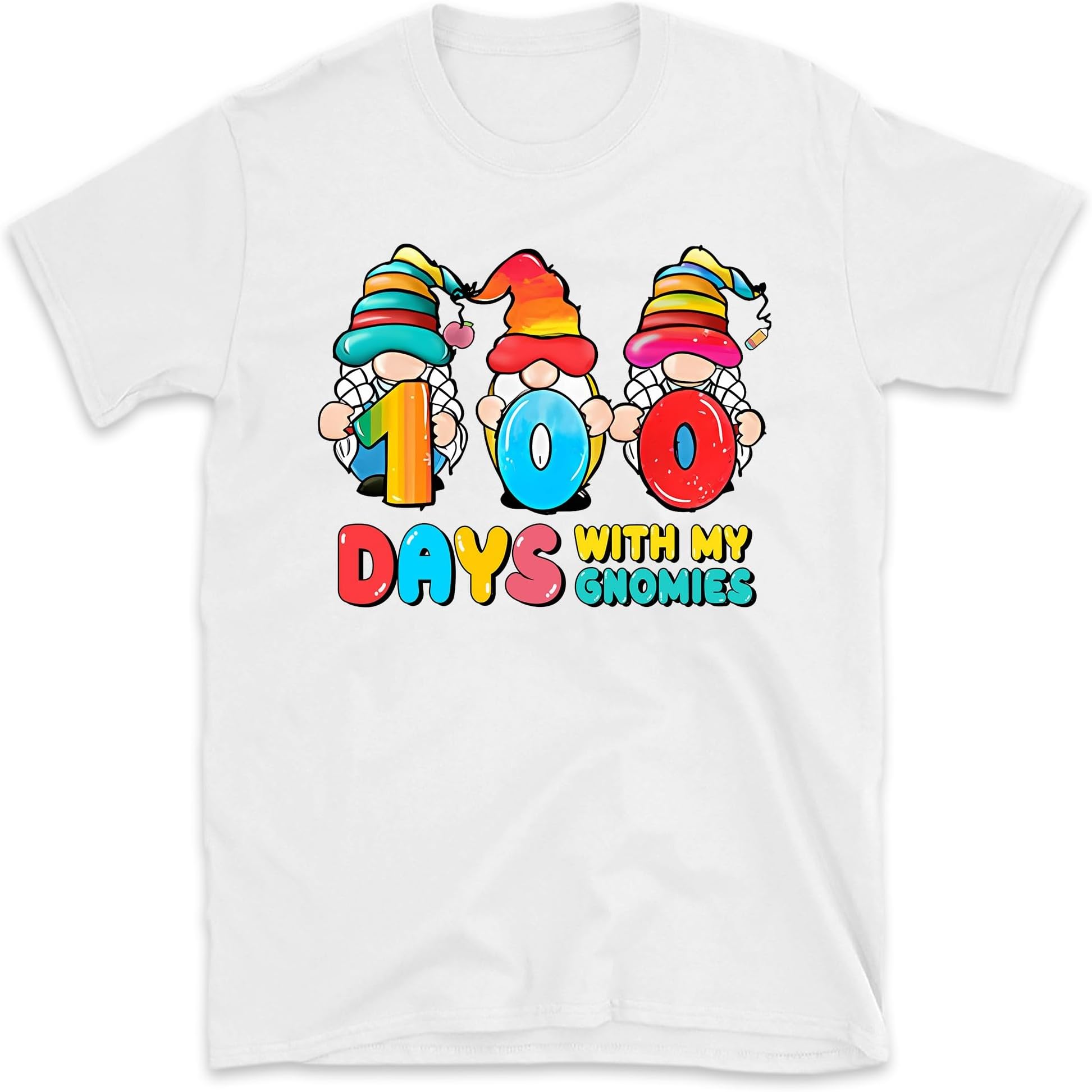 100 Days with My Gnomies Shirt, 100th Day of School Shirt, 100 Days Brighter Shirt, Teacher Gnomies Shirt, Teaching Gift Shirt 2, Small