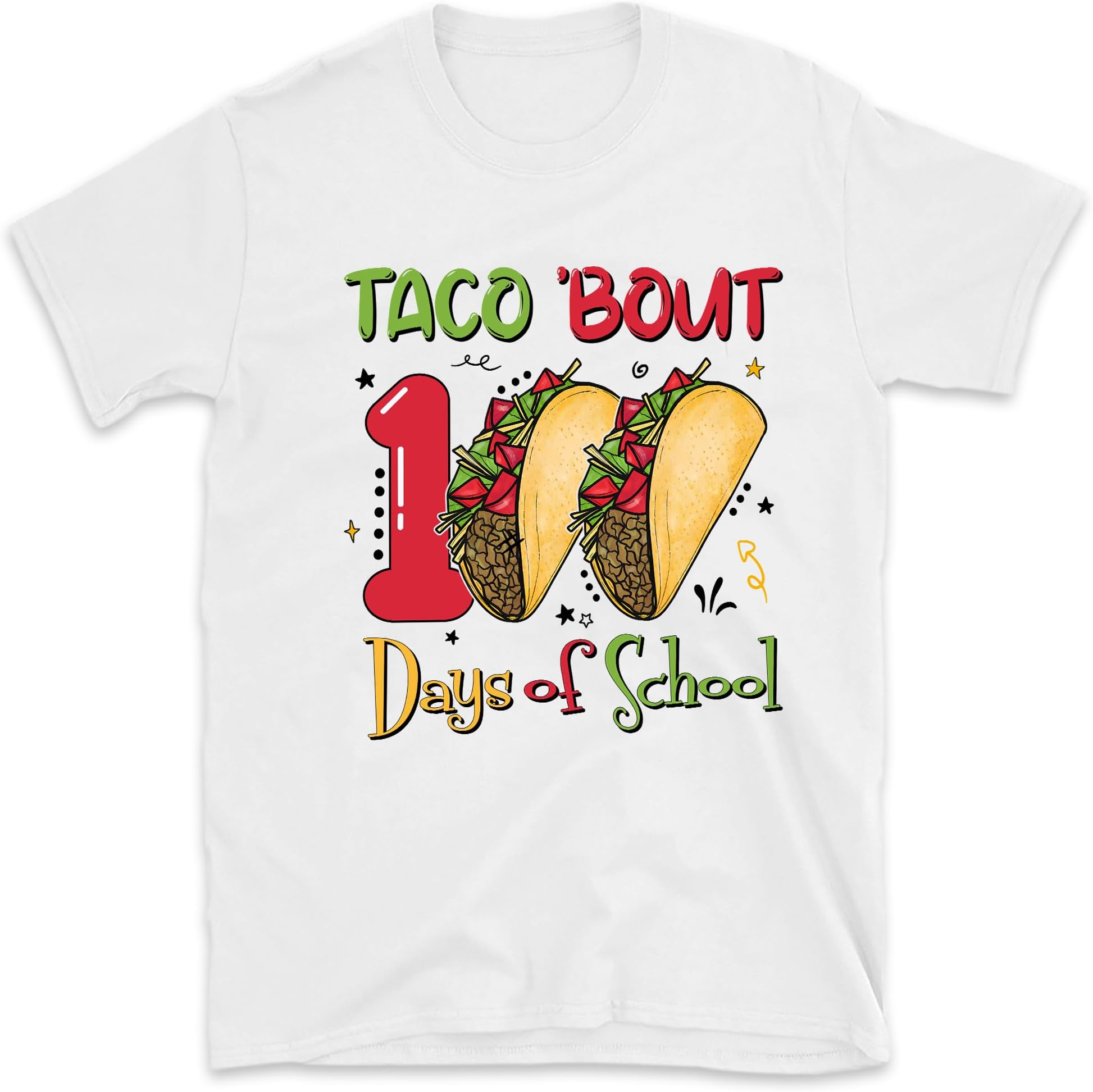 Taco 'Bout 100 Days of School Shirt, 100th Day of School Celebration Shirt, Taco Lover Shirt, School Student Shirt, Teaching Gift Shirt