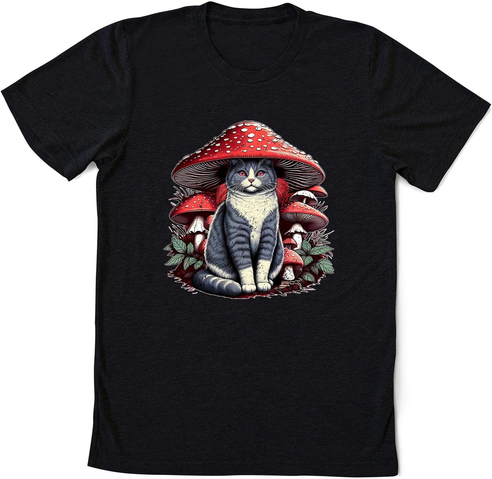 Mushroom Cat Shirt, Groovy Cottagecore Cat Mushroom Hat Shirt, Cat Lover Shirt, Mushroom Lover Shirt, Retro Cat Cottagecore Shirt