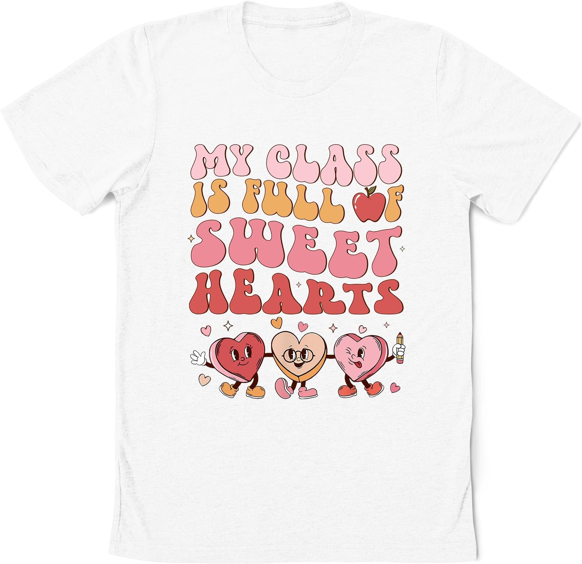 My Class is Full of Sweet Hearts Shirt, Groovy Teacher Valentines Shirt, Teacher Lover Shirt, Retro Valentines Day Teaching Gift