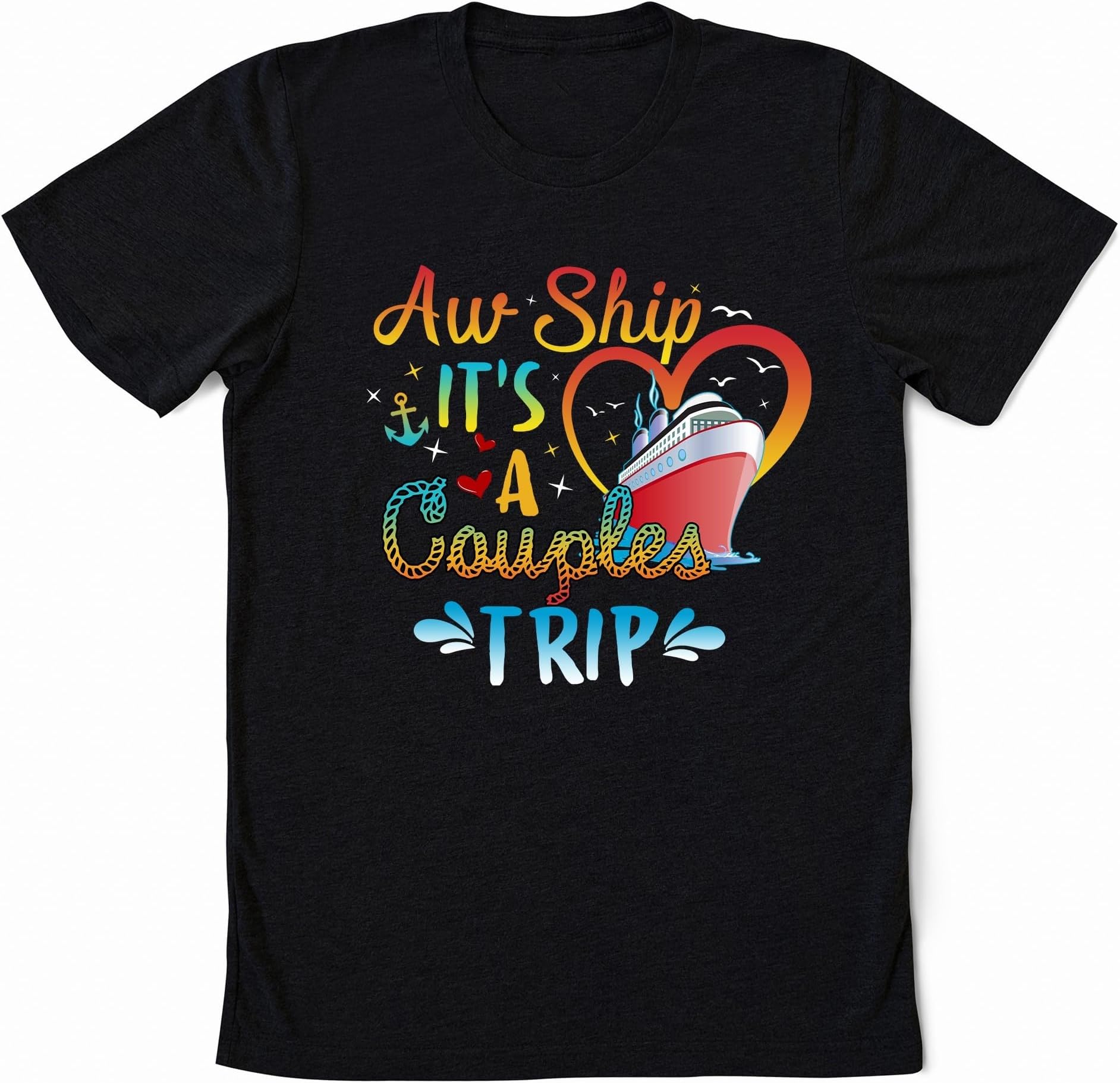 Aw Ship It's A Couples Trip Shirt, Cruising Partners Shirts, Cruise Couple Matching Sweatshirt, Funny Sailing Couple Shirt, Valentine's Day Gift, Small