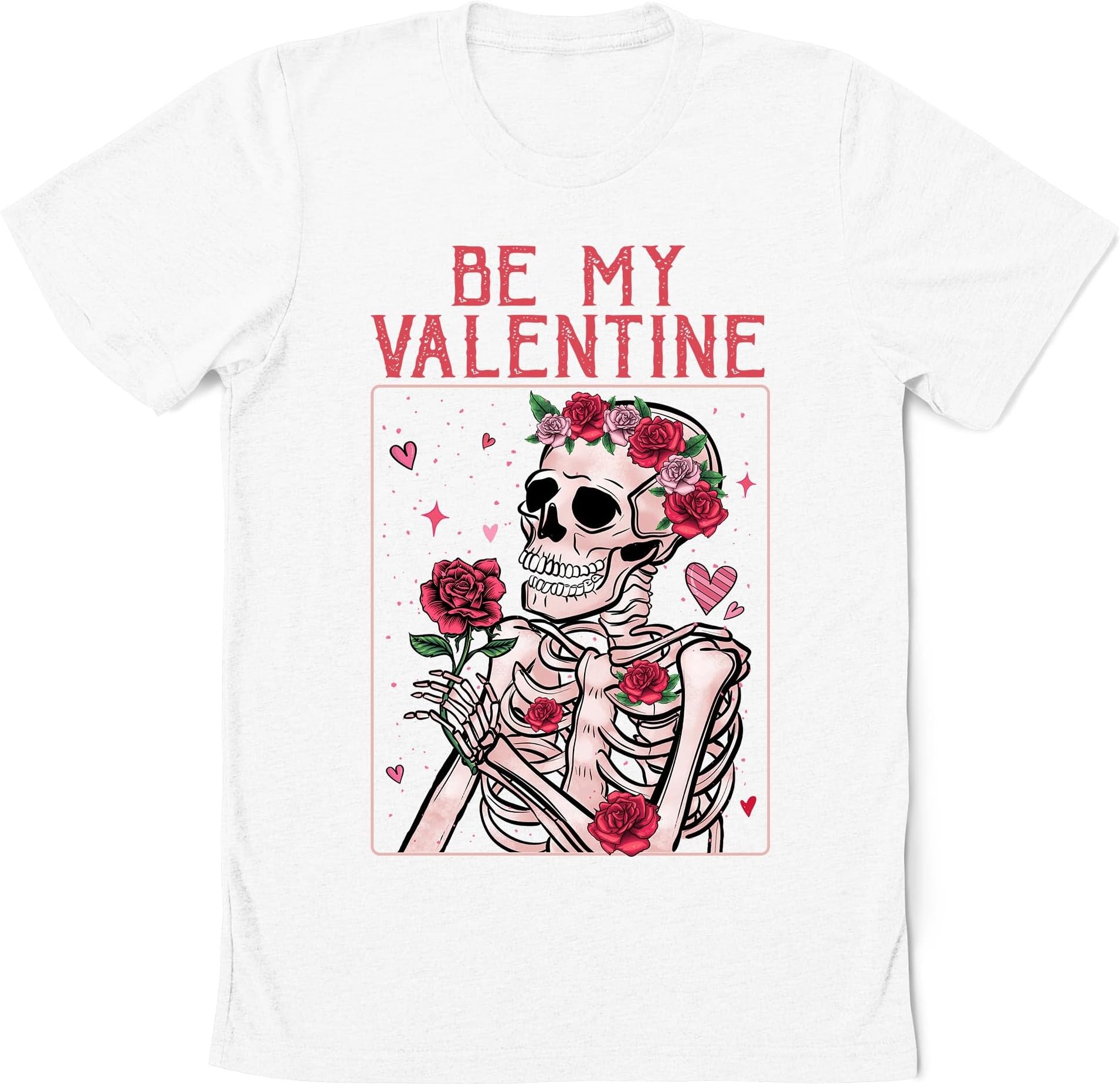 Be Mine Skeleton Valentines Day Shirt, Valentines Rose Skeleton Shirt, Women Valentines Shirt, Happy Valentines Day Gift, Gift for Her Shirt