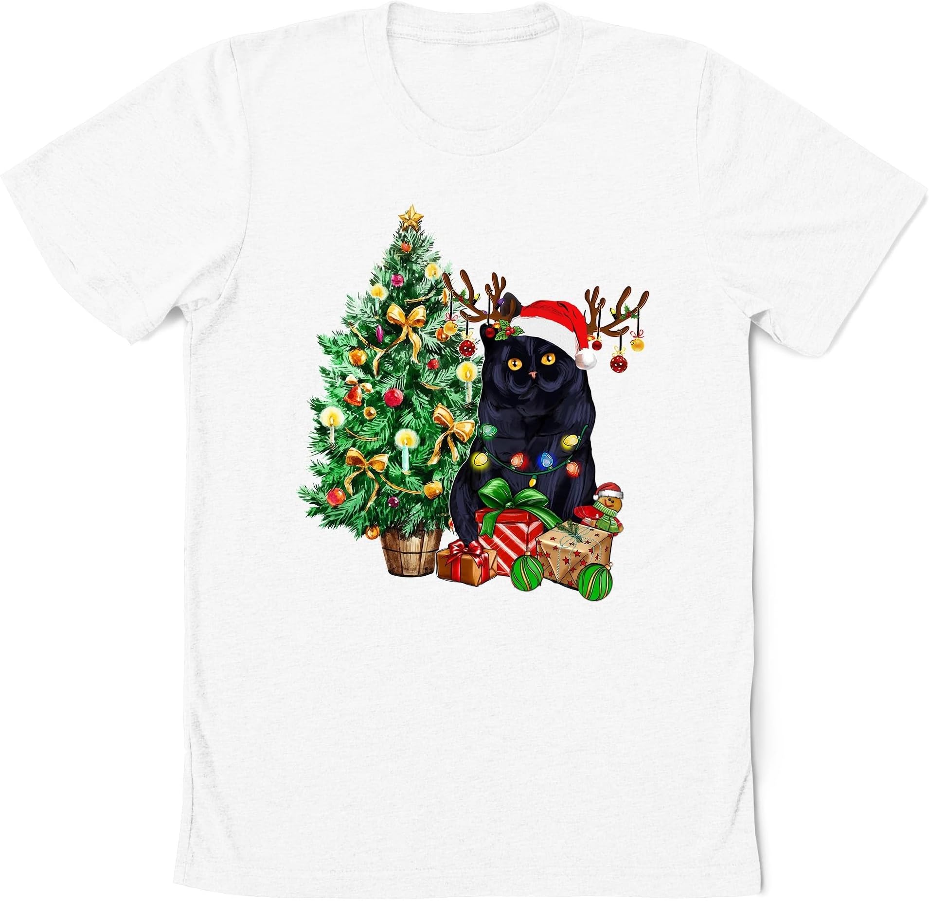 Black Cat Christmas Tree Sweatshirt, Christmas Black Cat Shirt, Christmas Kitten Shirt, Cat Lover Shirt, Black Cat
