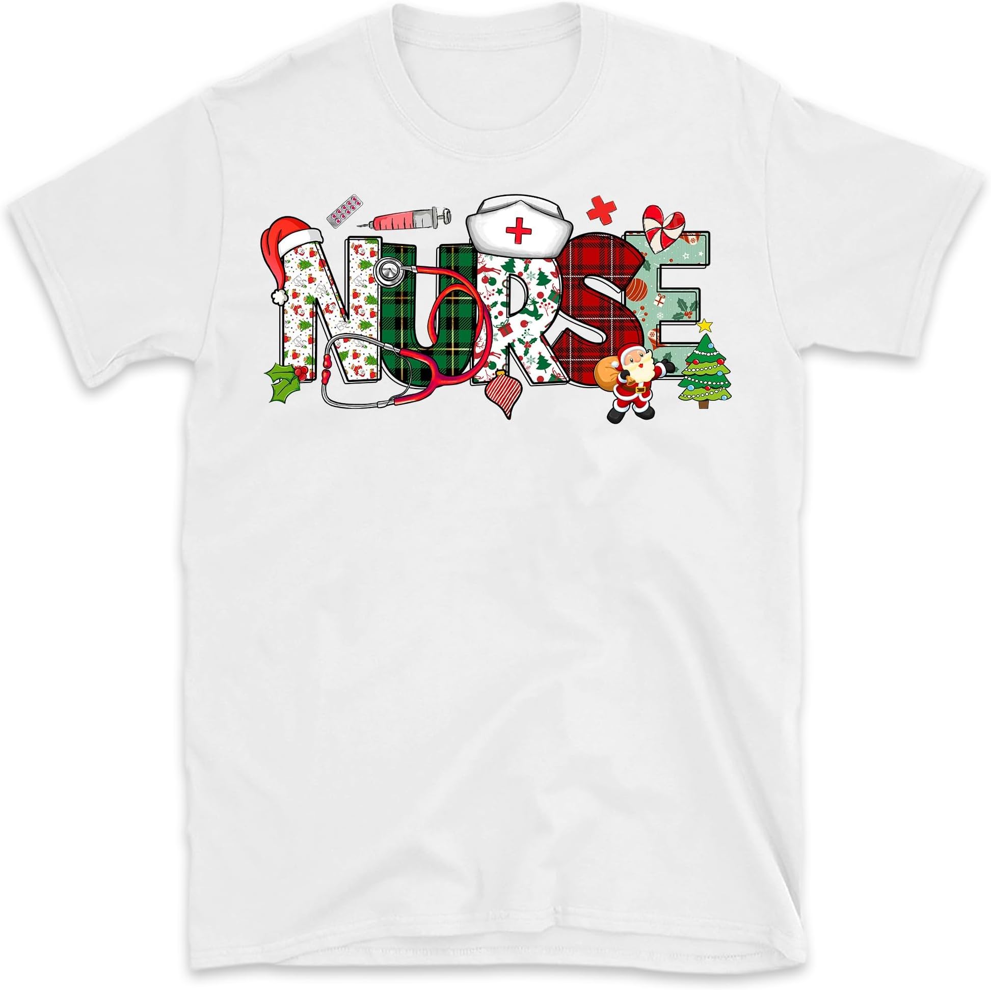 Personalized Christmas Nurse Sweatshirt, Custom RN Sweater, ER Nurse Sweatshirt, Christmas CNA Shirts, Nurse, Xmas Nursing Shirt