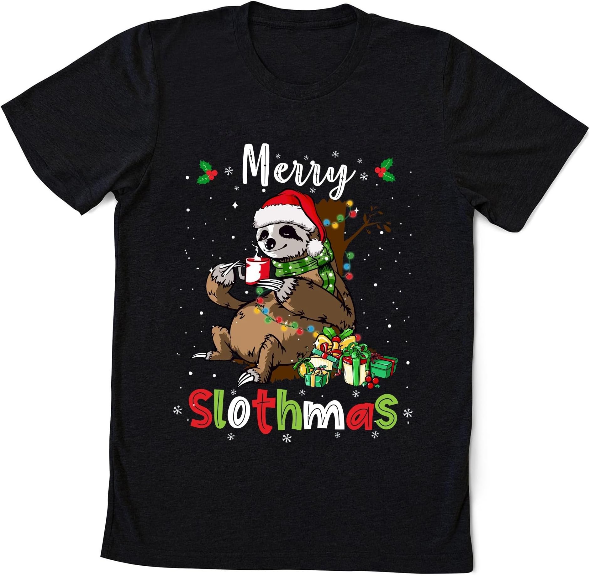 Christmas Sloth Coffee Shirt, Cute Sloth Christmas Sweatshirt, Sloth Merry Slothmas Tee, Sloth Lover Gift, Funny Sloth Holiday Shirt
