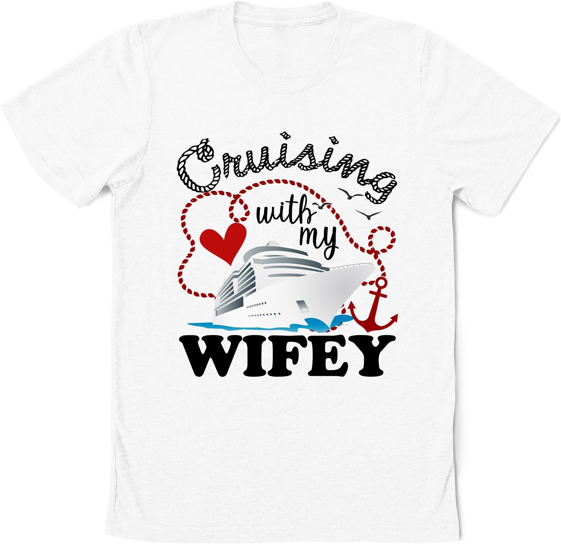 Cruising with My Wifey, Cruisin' with My Hubby Shirt, Couple Matching Sweater, Couple Anniversary Cruise Gift, Cruising Together Shirts
