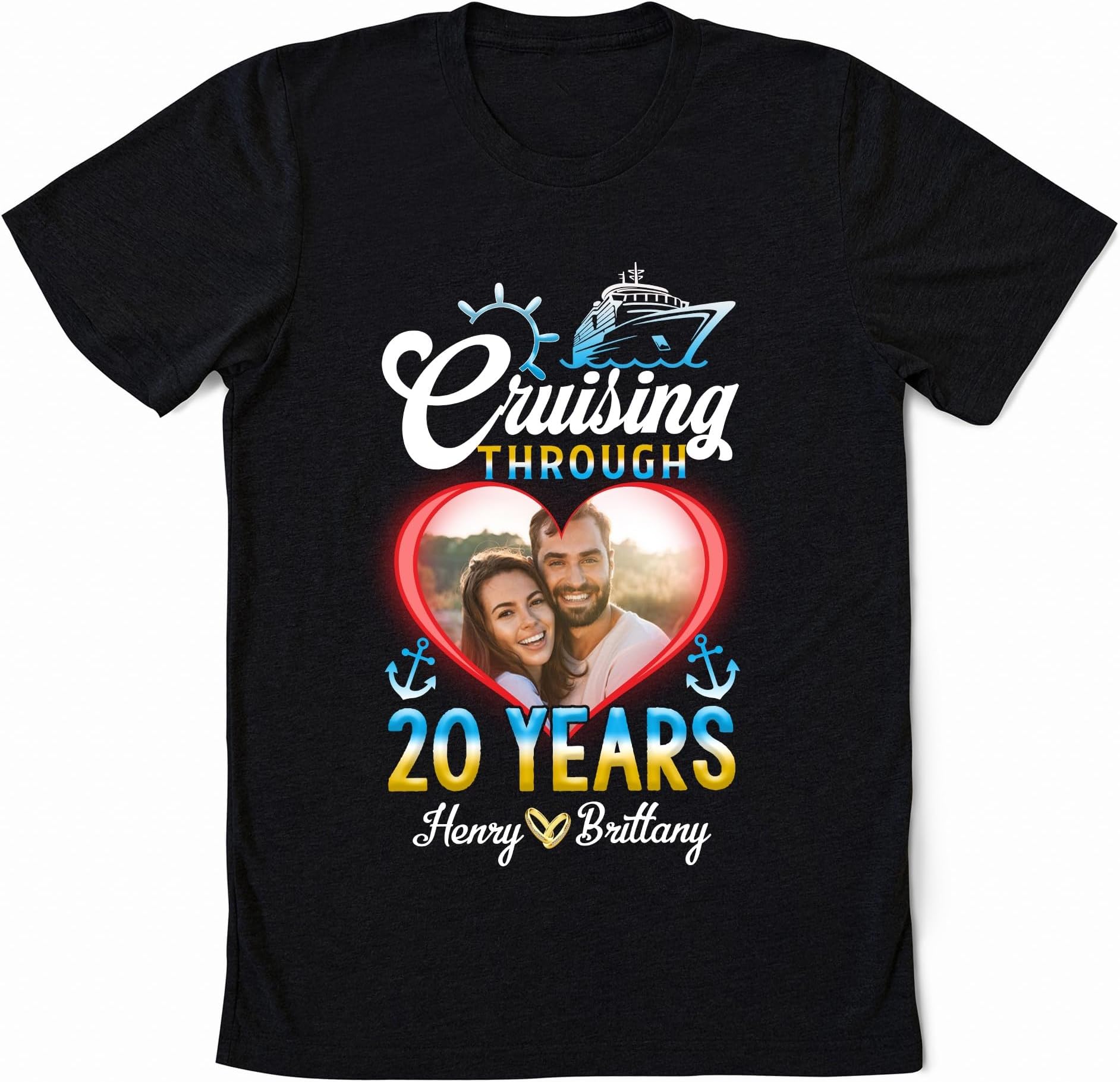 Personalized Cruising Through 20 Years Shirts, Custom Our Anniversary Cruise Shirt, Matching Couple Cruise Shirts, Hubby and Wifey Cruise Trip Shirt