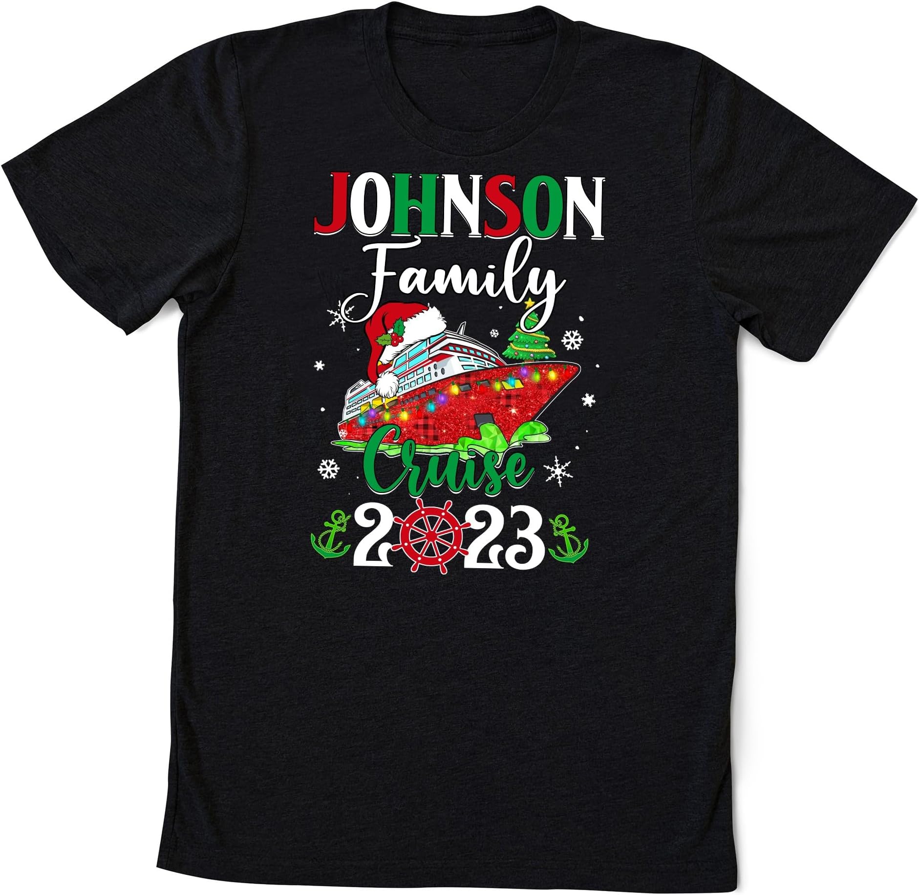 Personalized Family Christmas Cruise 2023 Shirt, 2023 Family Xmas Cruise T-Shirts, Christmas Cruise Squad Shirt