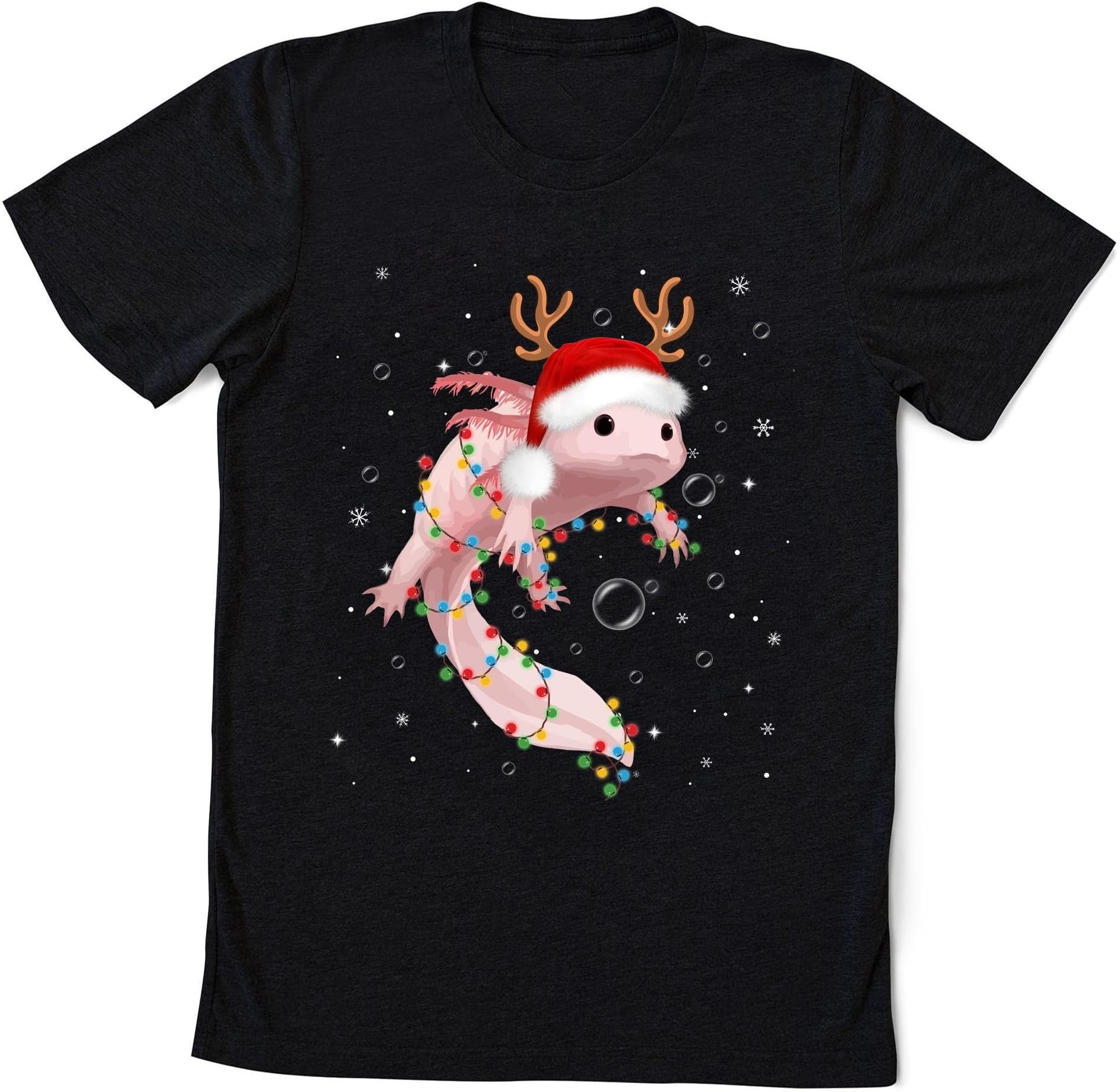 Cute Christmas Axolotl Shirt, Animal Lover Tee, Axolotl Xmas Gifts, Axolotl Christmas Light Shirt, Axolotl Lover Shirt, Gifts for Her
