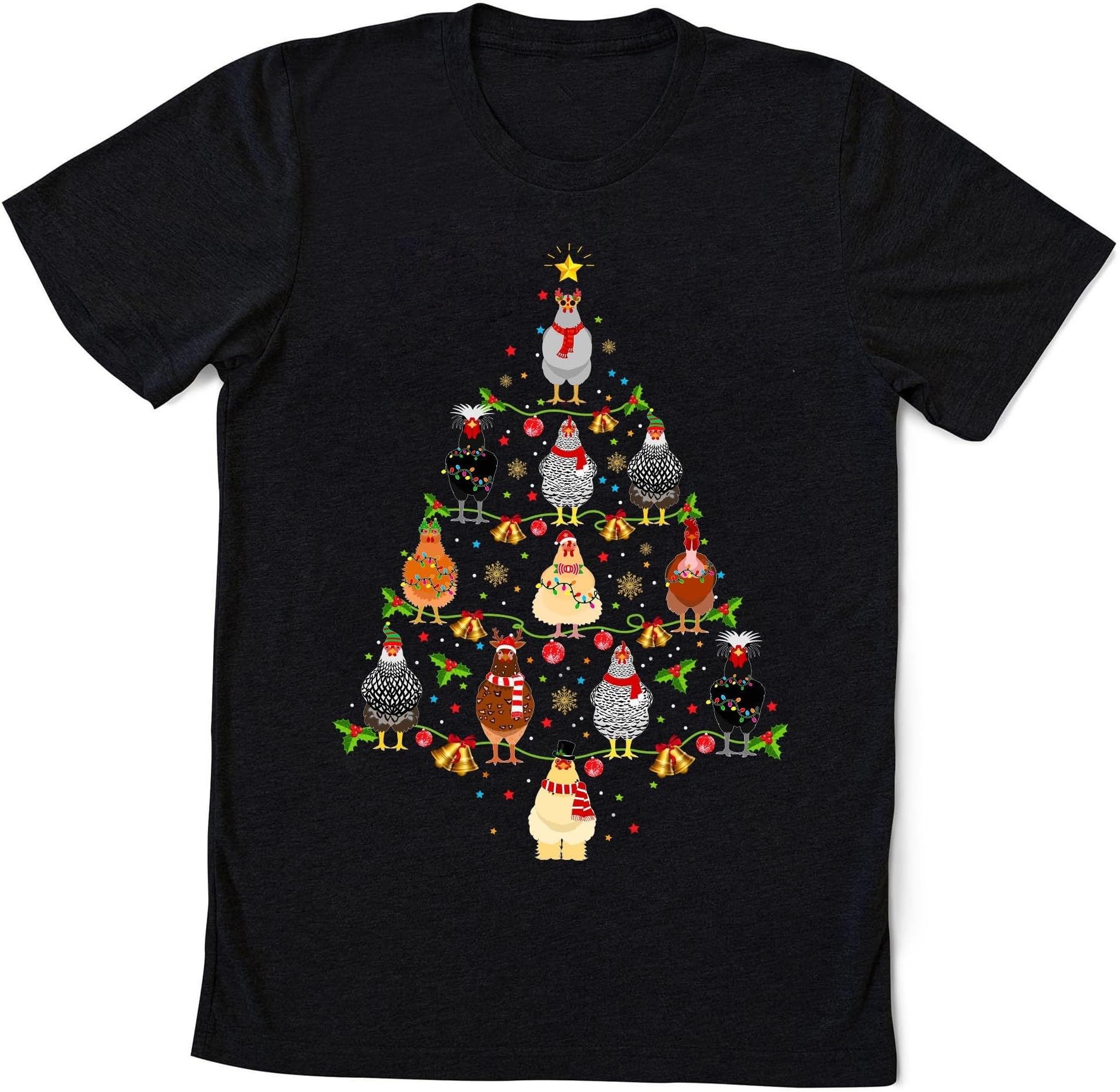 Chickens Christmas Tree Sweatshirt, Cute Chicken Farm Animals Holiday Shirt, Merry Chickmas Shirt, Funny Chicken Lover Shirt, Farmgirl Gift