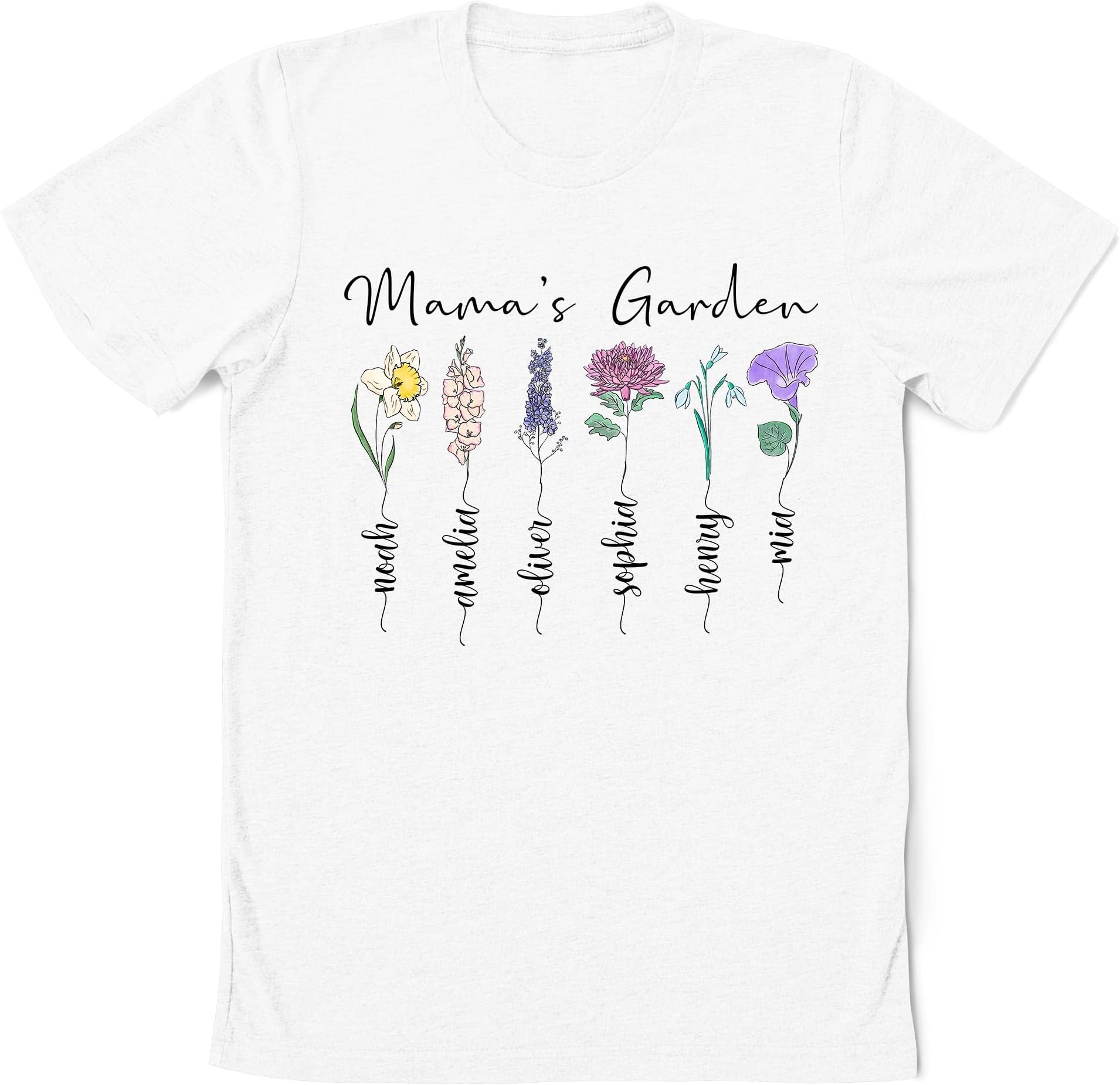 Personalized Mama's Garden Shirt, Custom Mom's Flowers Garden Sweatshirt, Birth Month Flower Shirt, for Mom