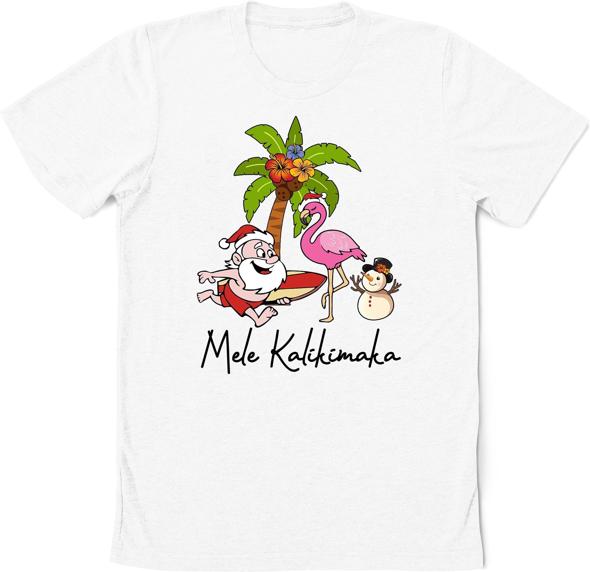 Mele Kalikimaka Shirt, Hawaiian Beach Christmas Holiday T-Shirt, Christmas Party Shirt Christmas Palm Tree Shirt