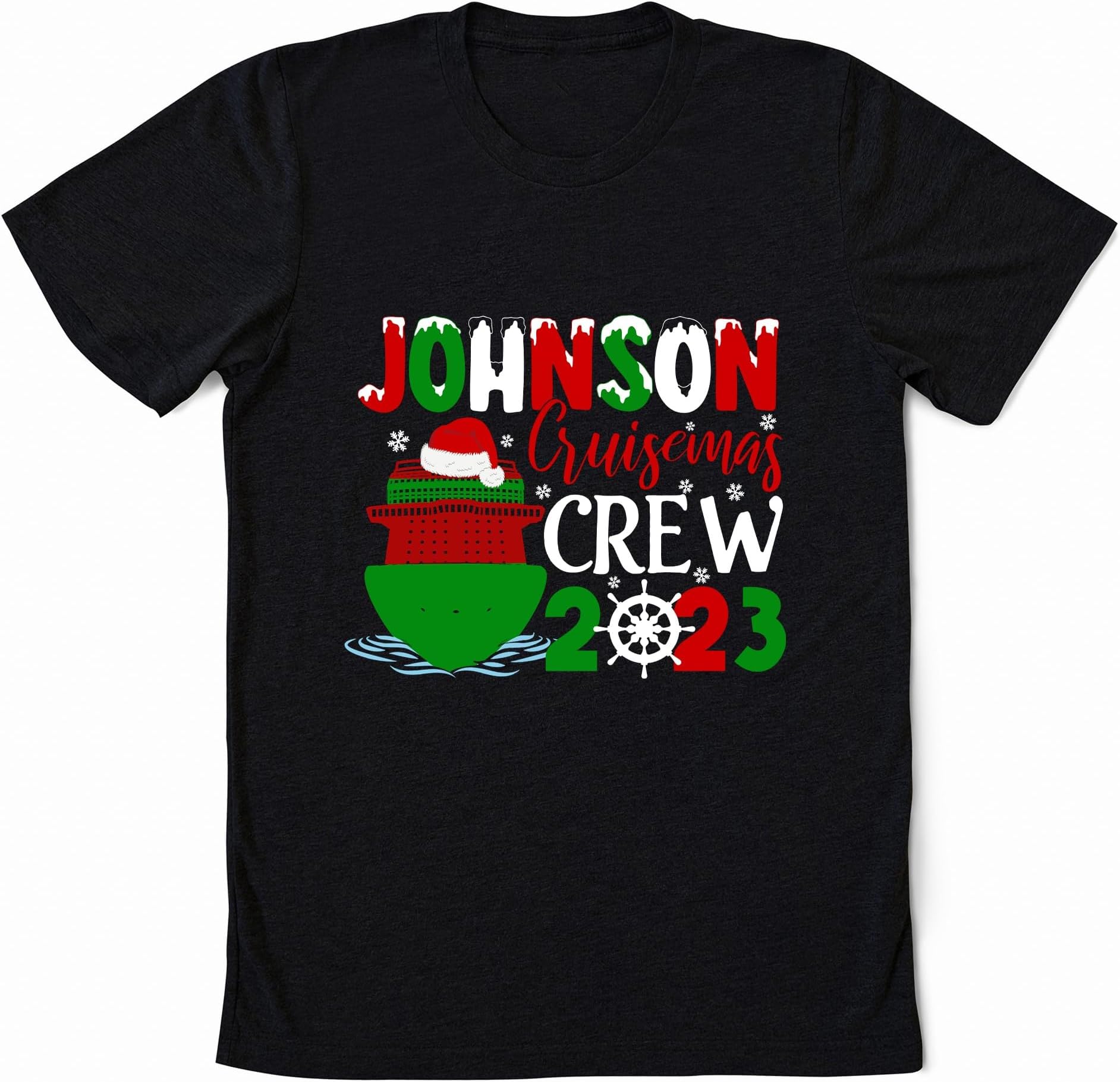 Personalized Cruisemas Crew with Family Name Shirt, Family Christmas Cruise 2023 Sweatshirt, Family Vacation Holiday Cruise Tshirt, Matching Family Trip Shirt